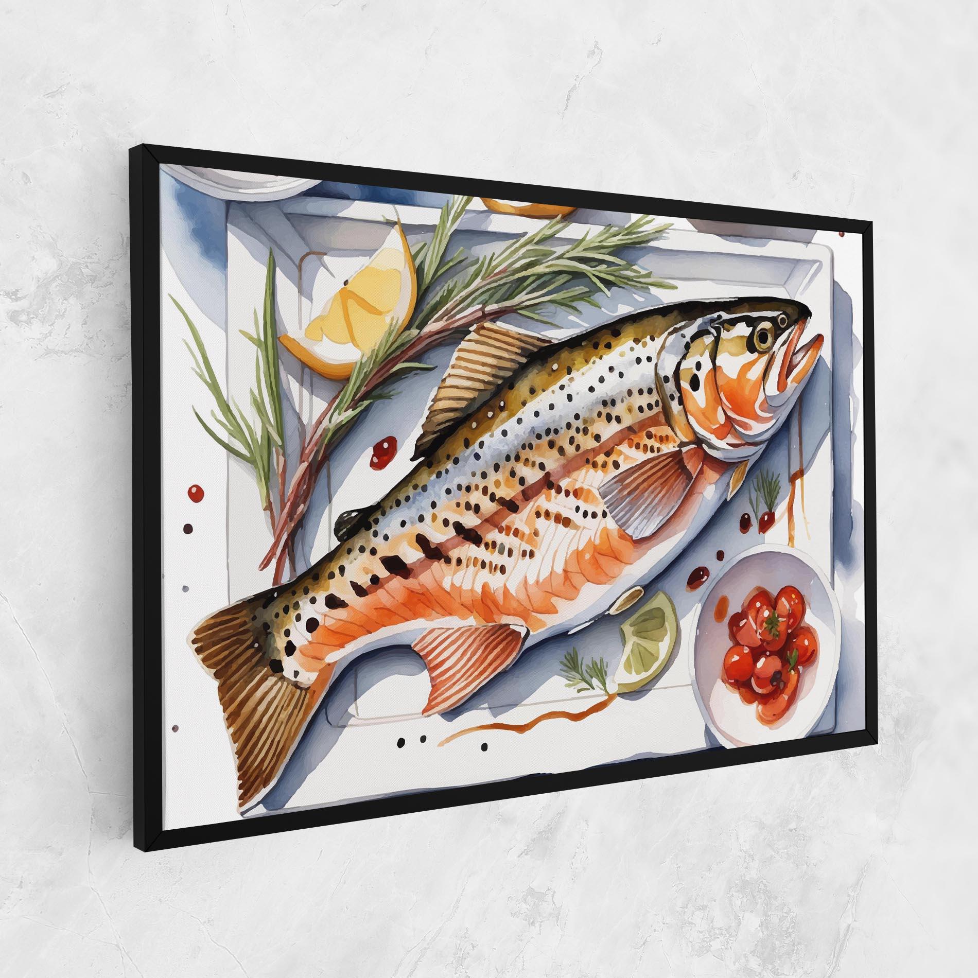 Vászonkép Grilled Trout mockup 1