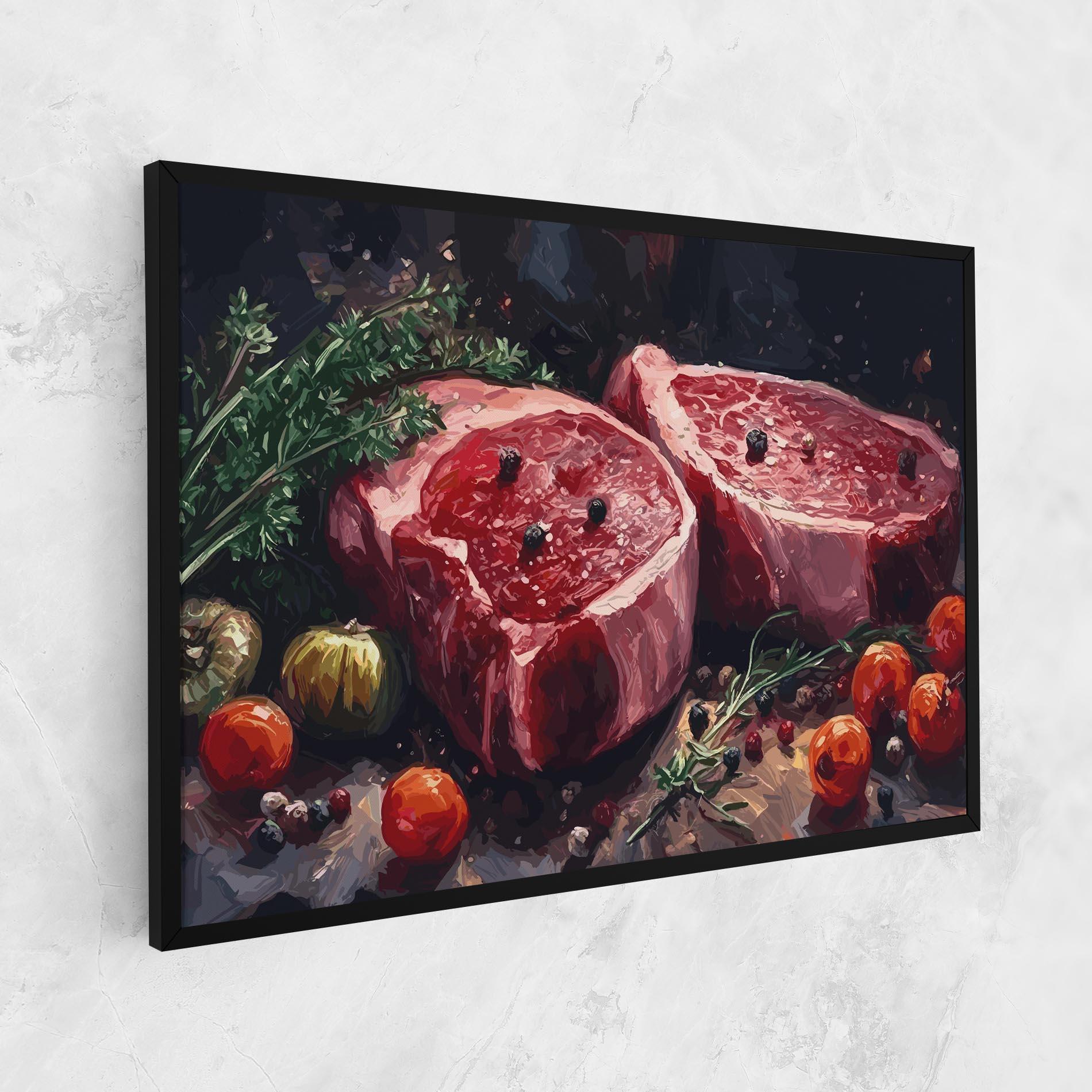 Vászonkép Meat With Tomatoes mockup 1