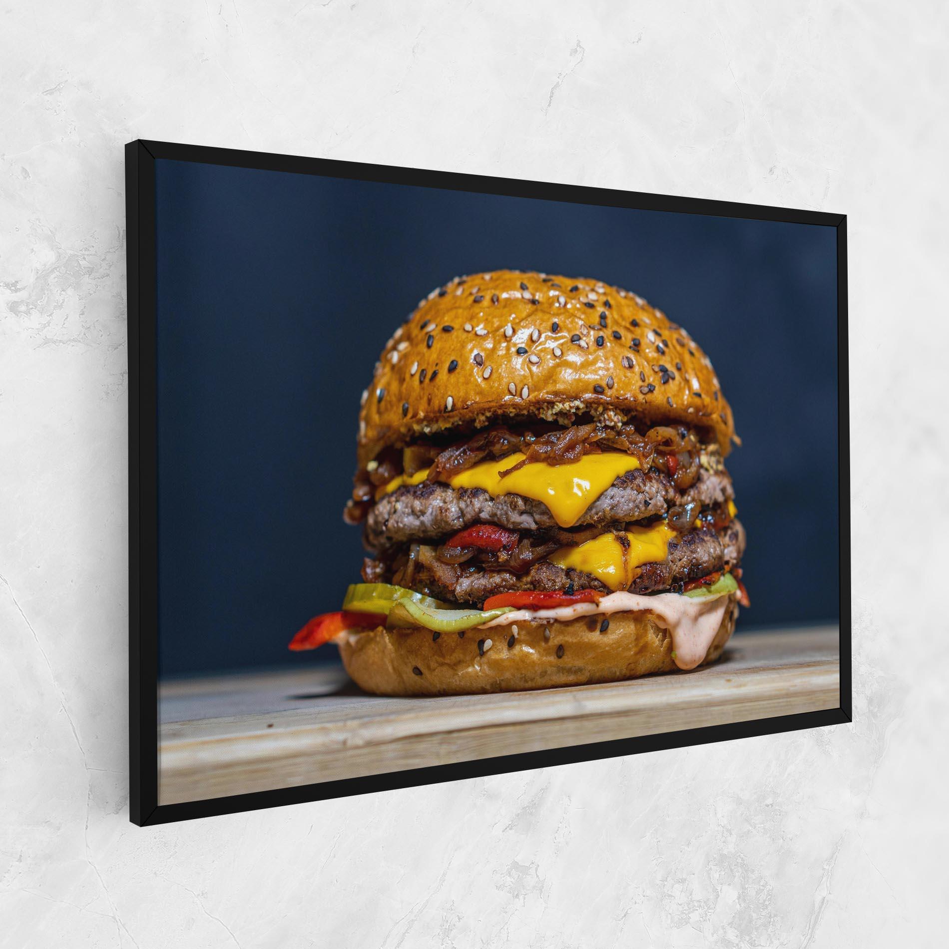 Vászonkép Tasty Hamburger mockup 1