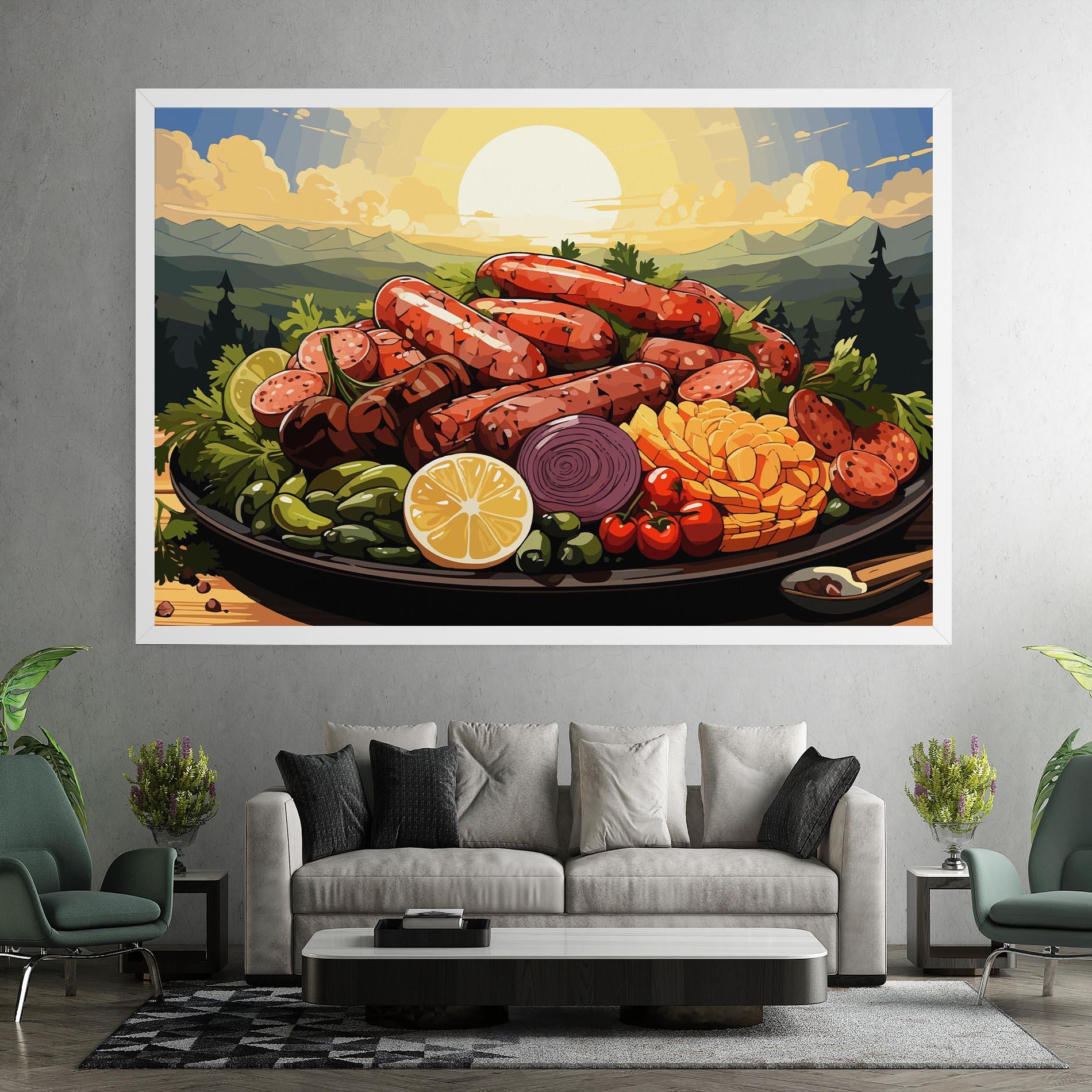 Vászonkép Sunset Sousages mockup 7
