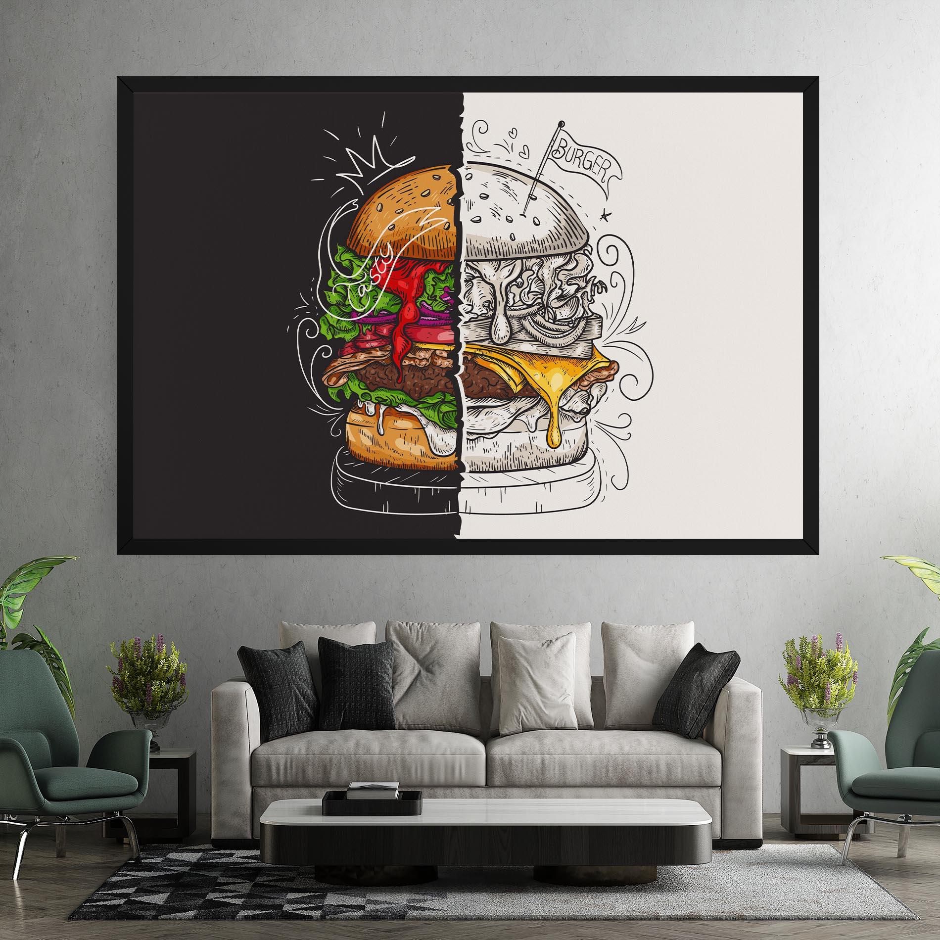 Vászonkép Burger Art mockup 7