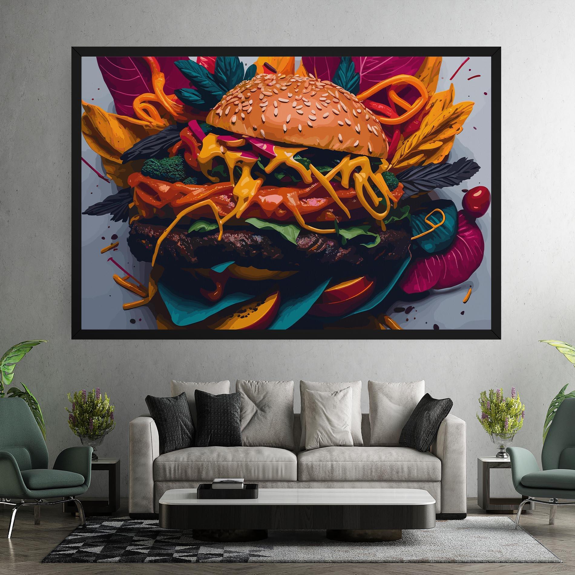 Vászonkép Burger Mustard mockup 7