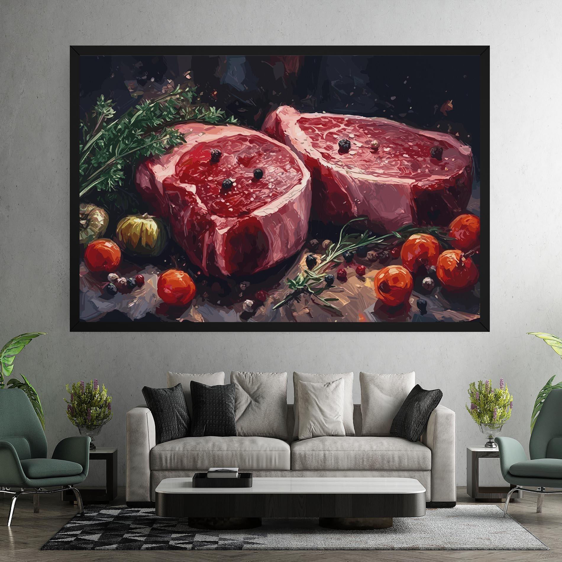 Vászonkép Meat With Tomatoes mockup 7
