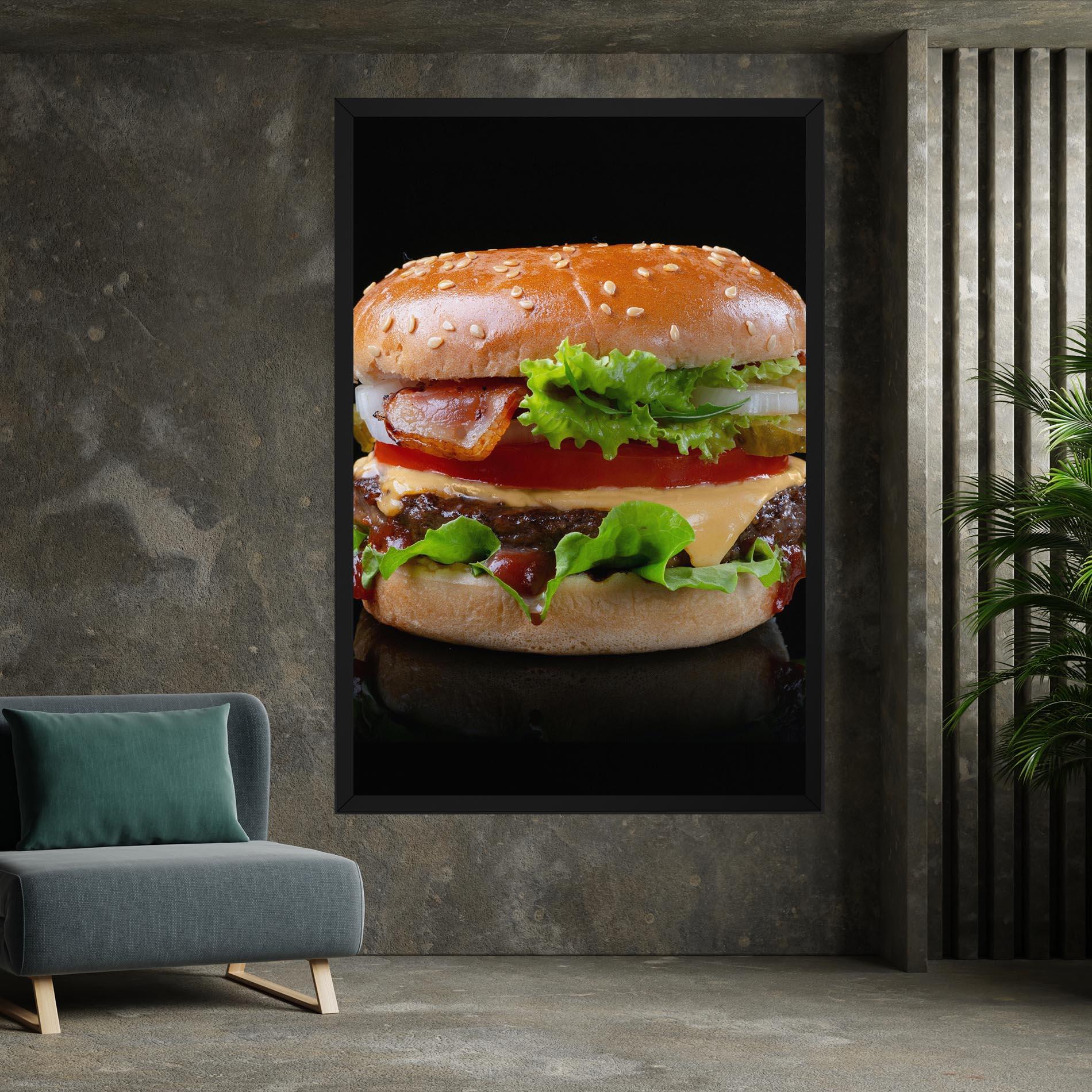 Vászonkép Yumm Hamburger mockup 7