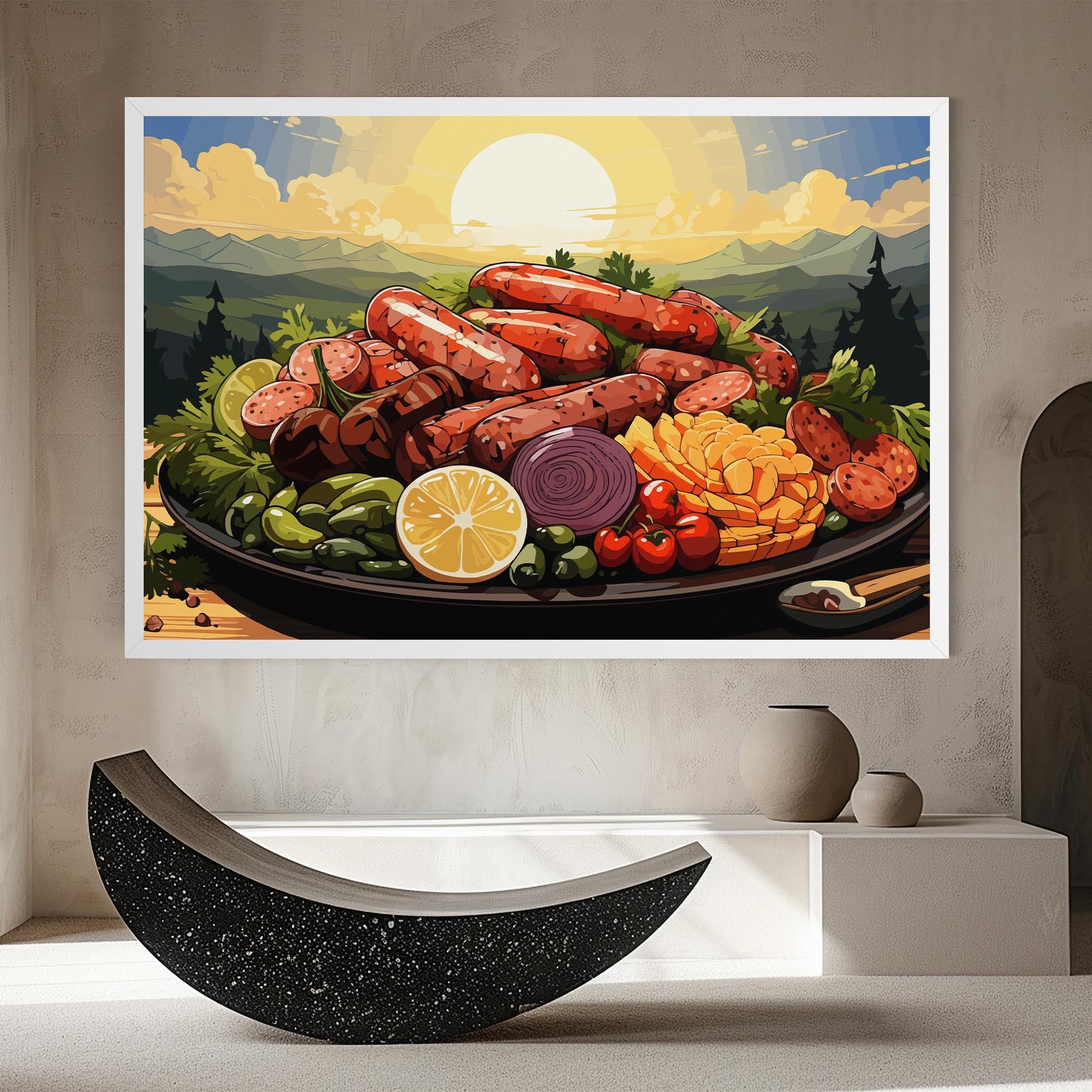 Vászonkép Sunset Sousages mockup 8