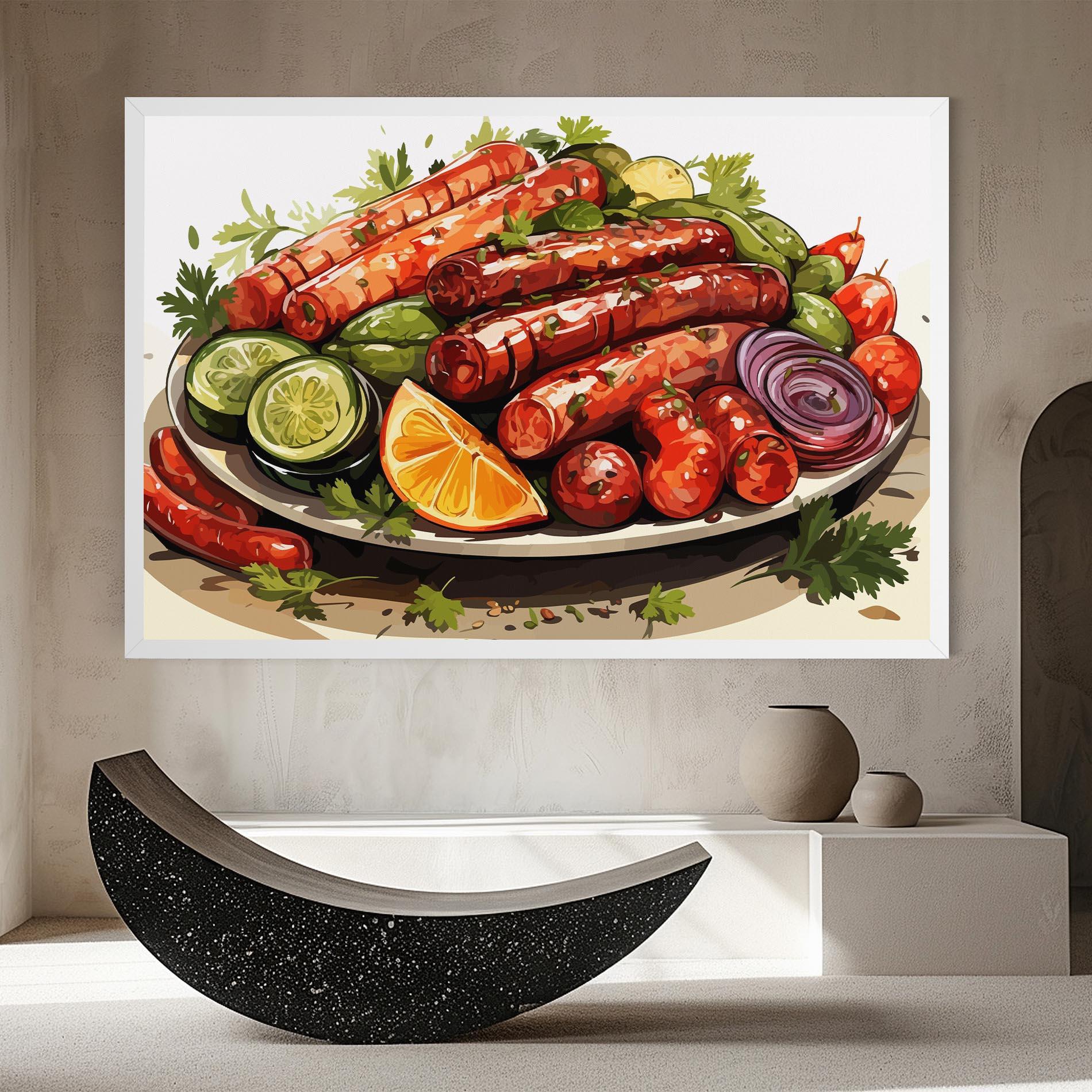 Vászonkép Tasty Sousages mockup 8