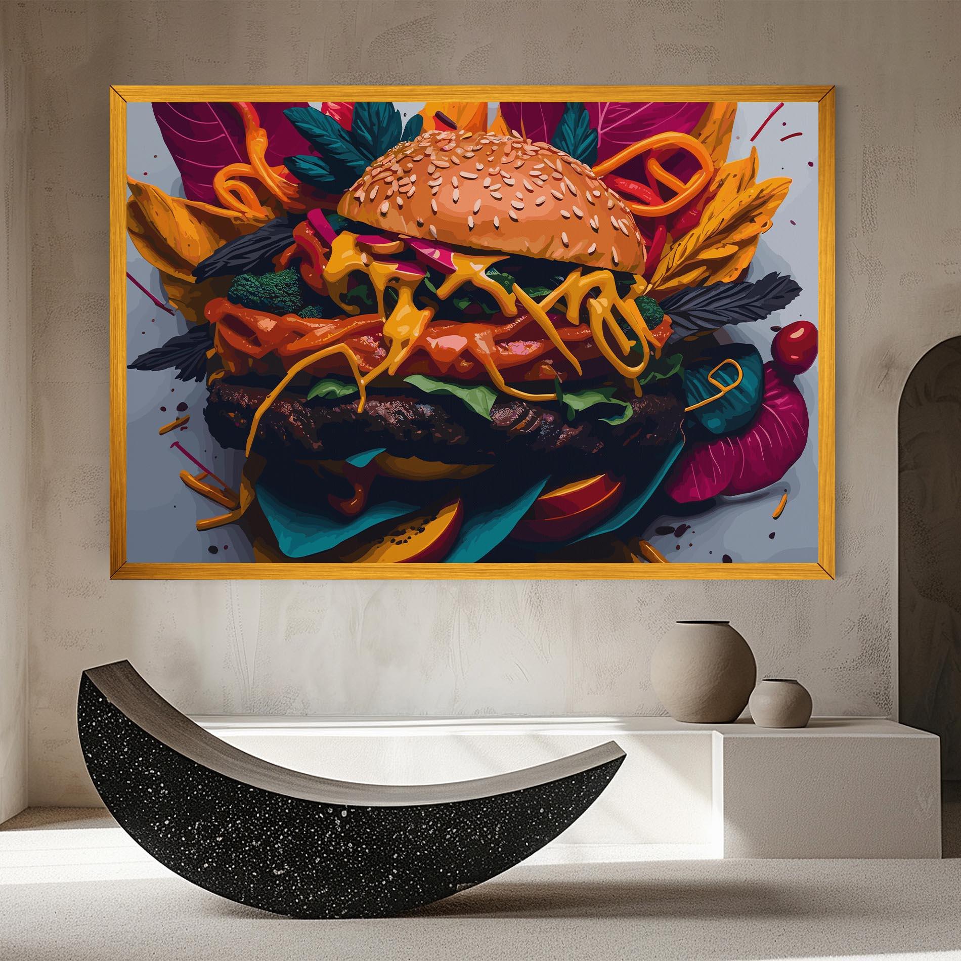 Vászonkép Burger Mustard mockup 8