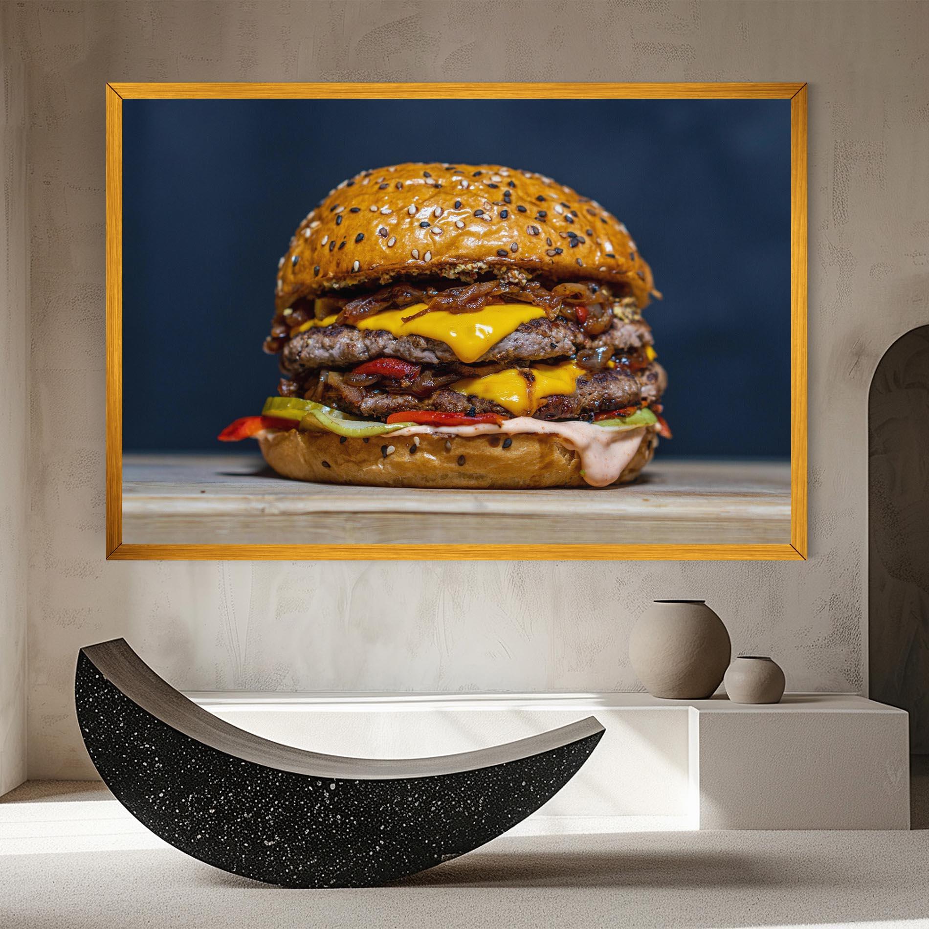 Vászonkép Tasty Hamburger mockup 8
