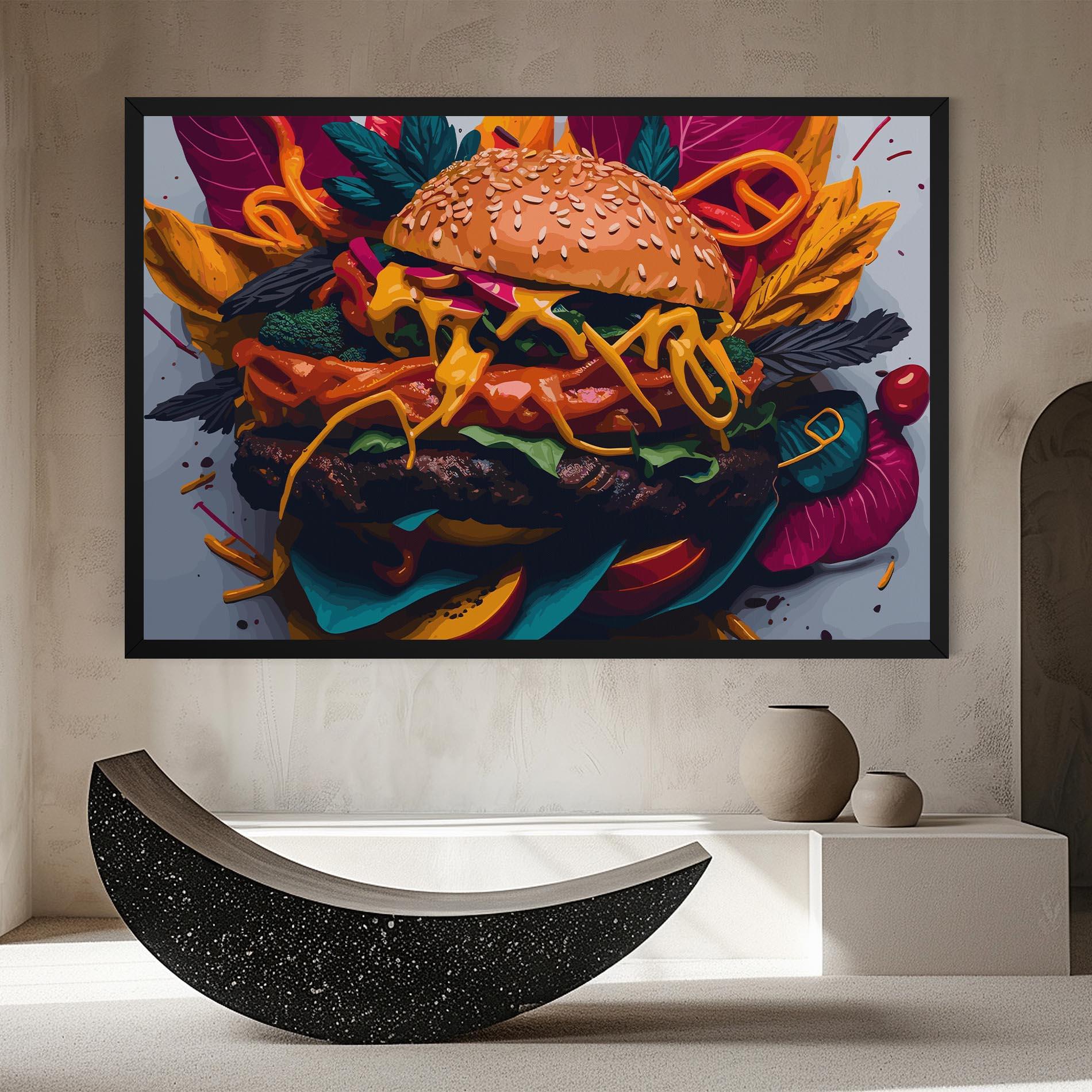 Vászonkép Burger Mustard mockup 8