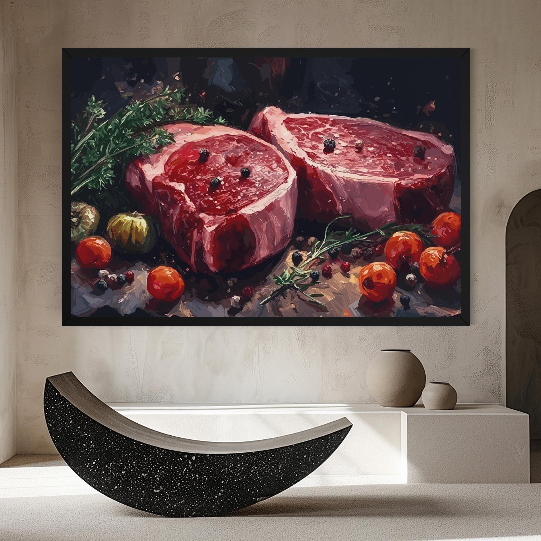 Vászonkép Meat With Tomatoes mockup 8