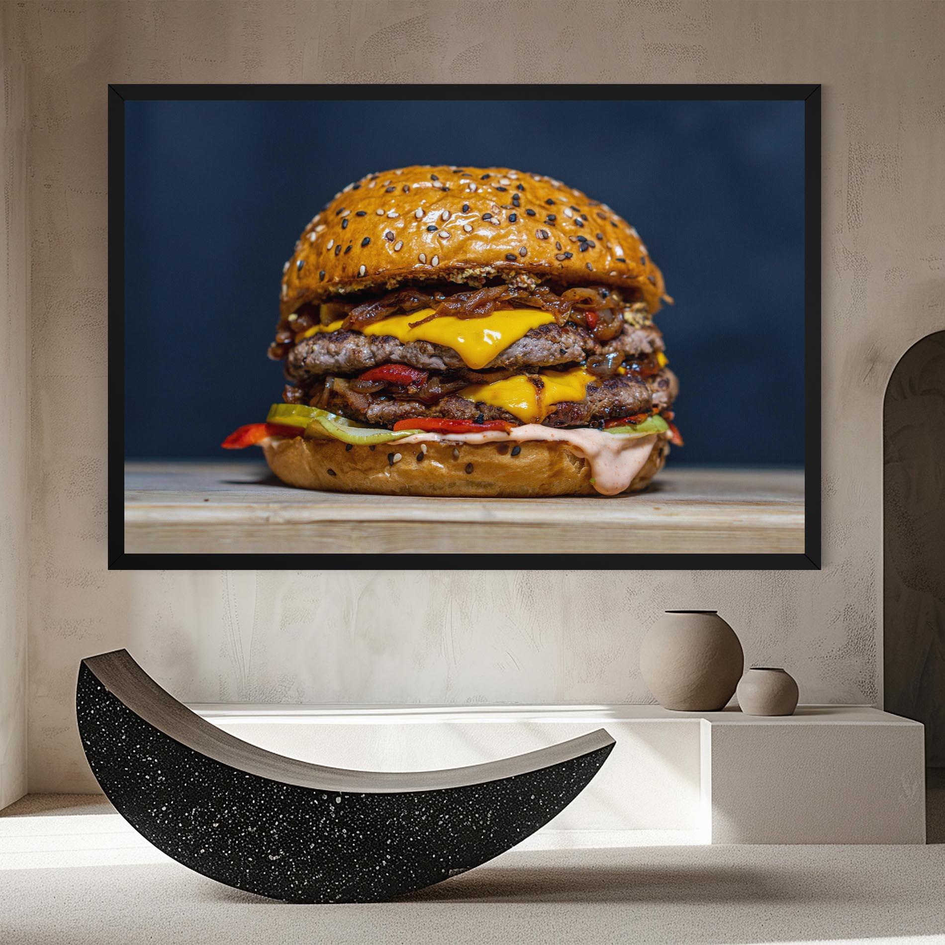 Vászonkép Tasty Hamburger mockup 8