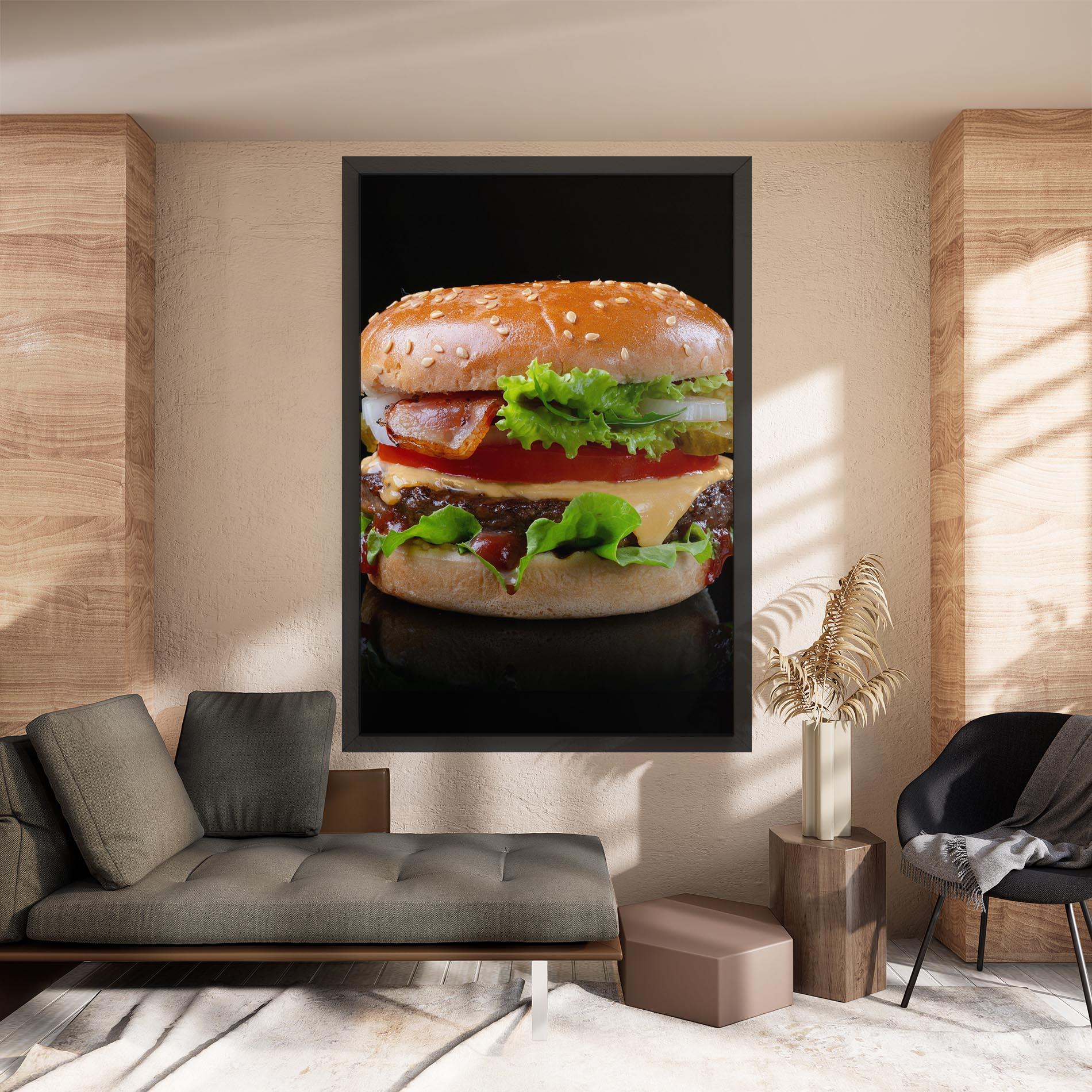 Vászonkép Yumm Hamburger mockup 8
