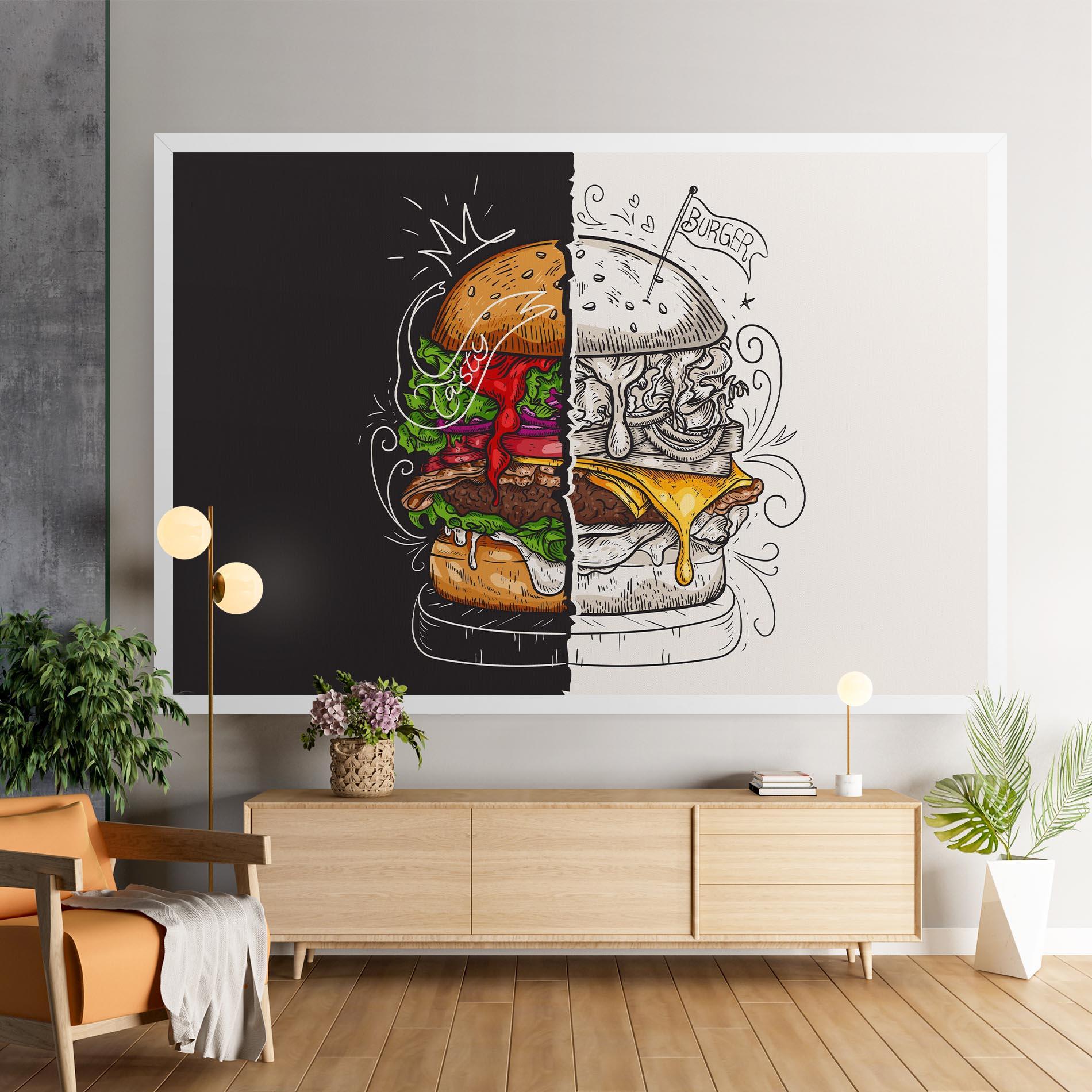 Vászonkép Burger Art mockup 9