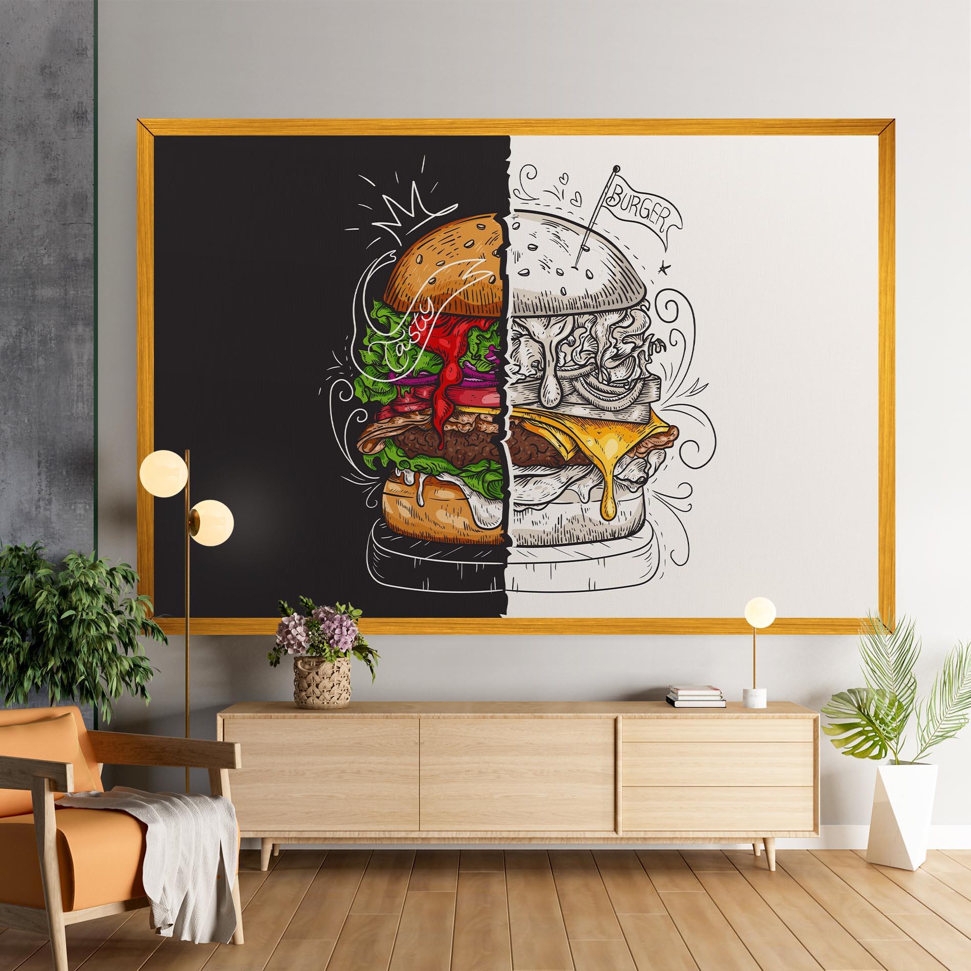 Vászonkép Burger Art mockup 9