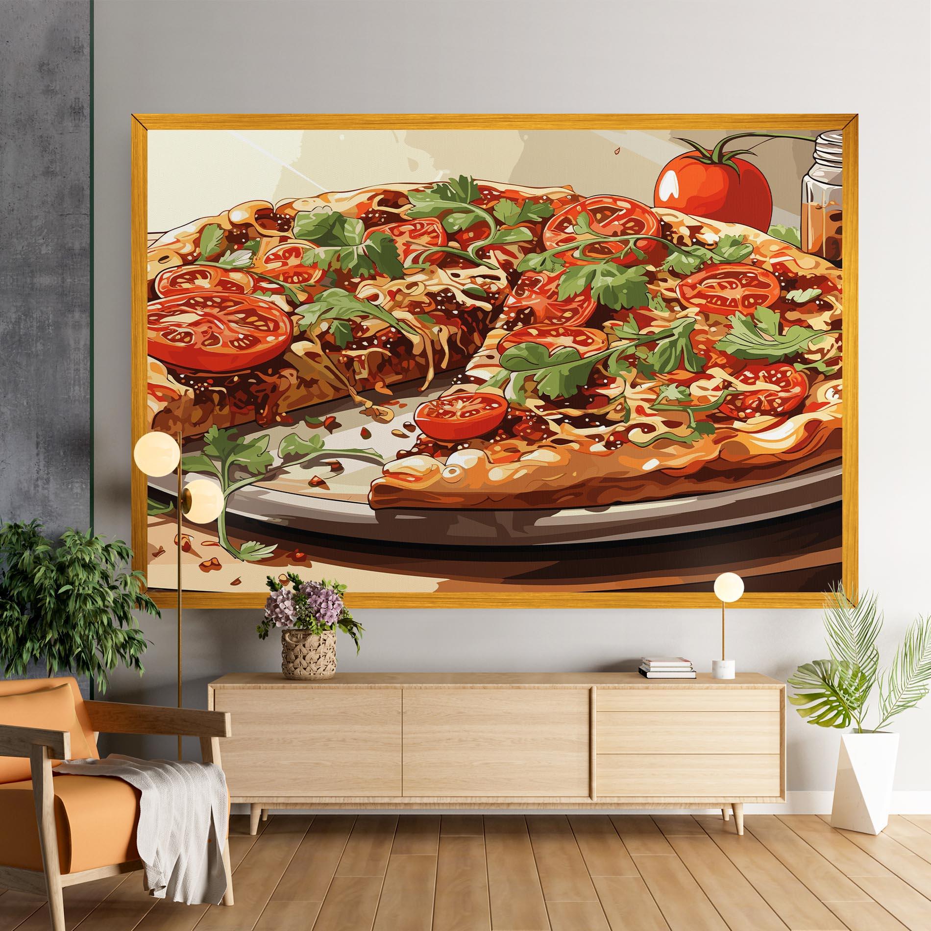 Vászonkép Pizza View mockup 9