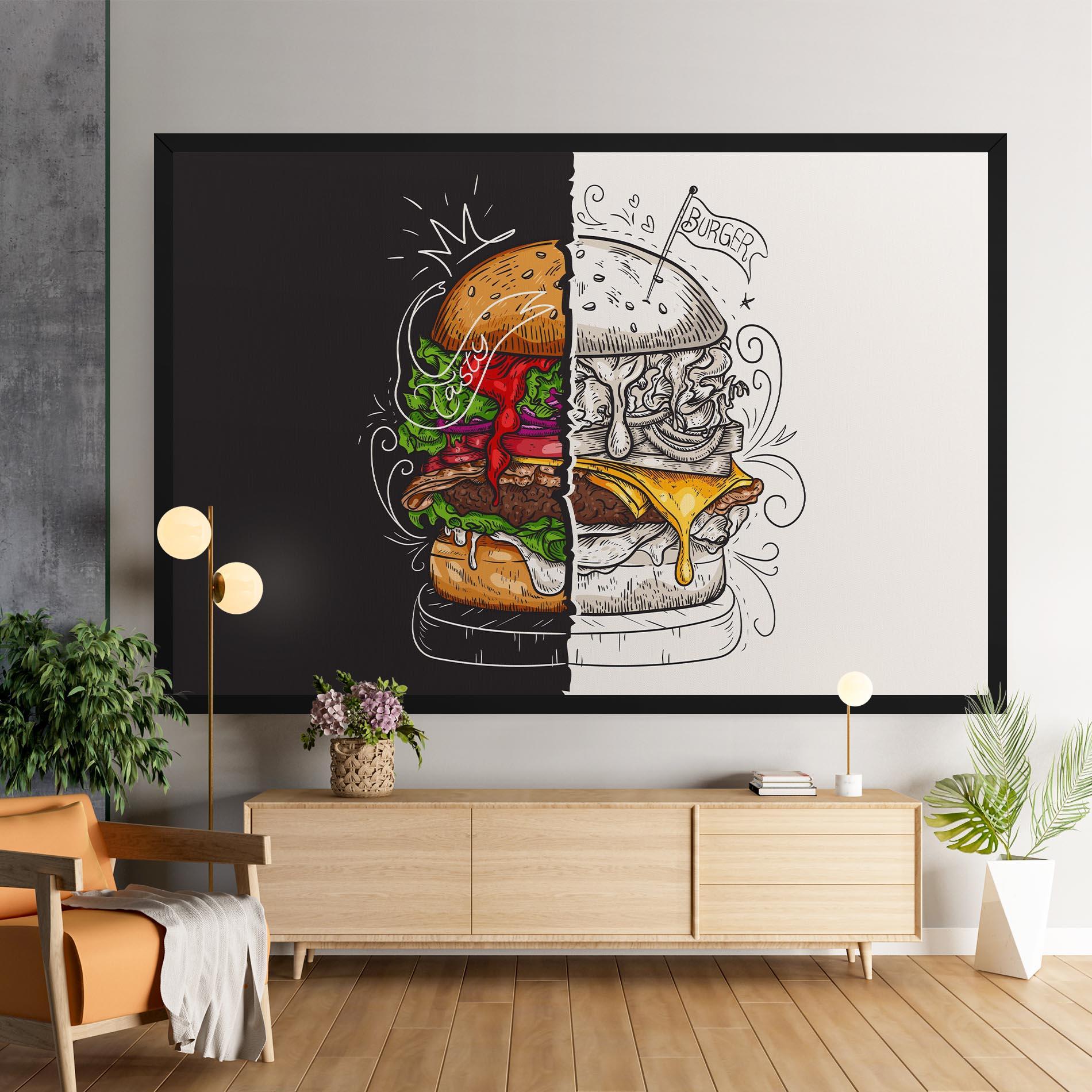 Vászonkép Burger Art mockup 9
