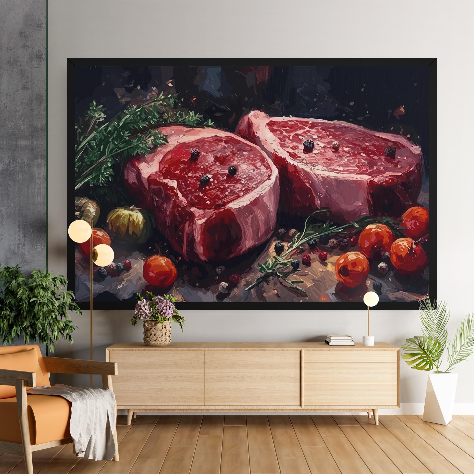 Vászonkép Meat With Tomatoes mockup 9