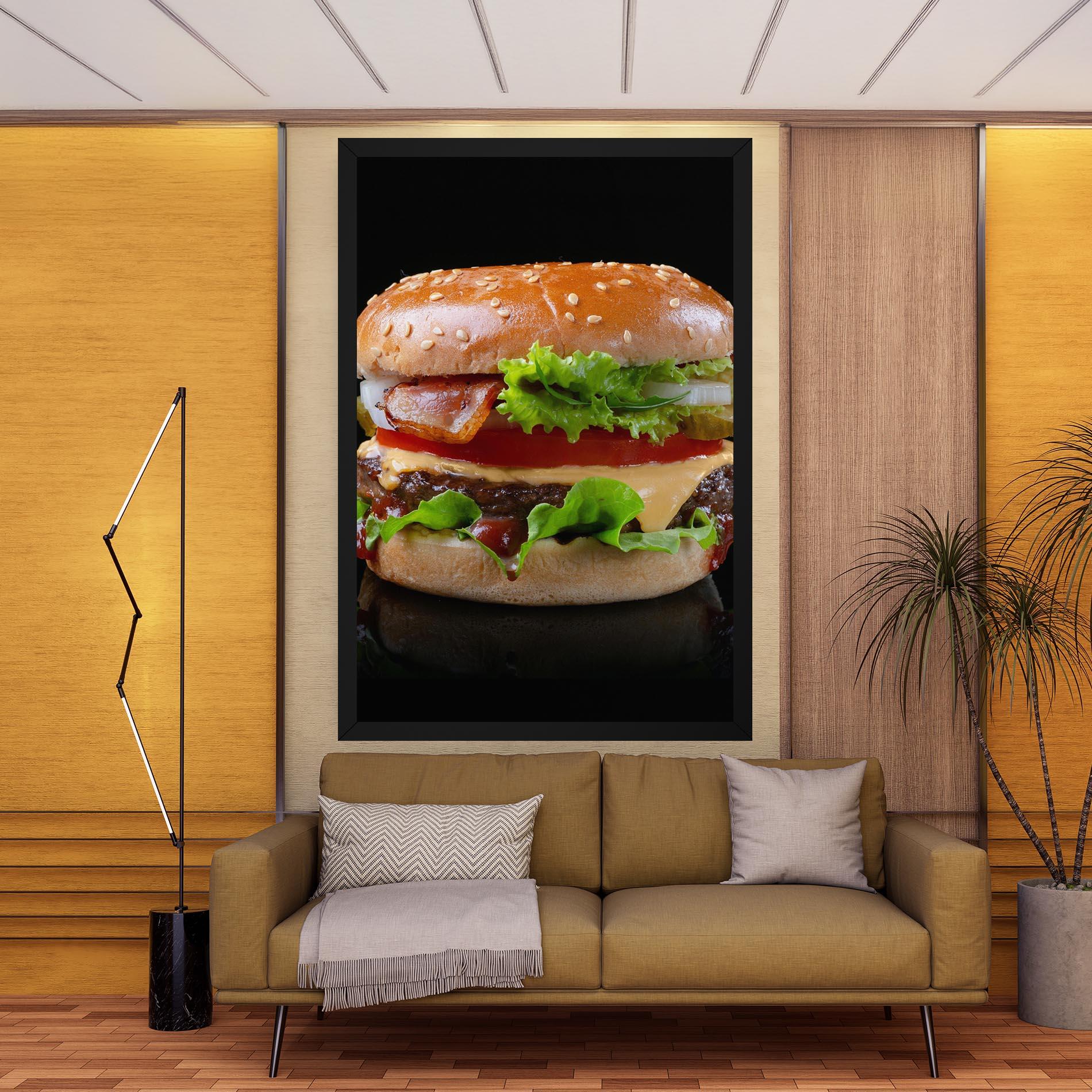Vászonkép Yumm Hamburger mockup 9