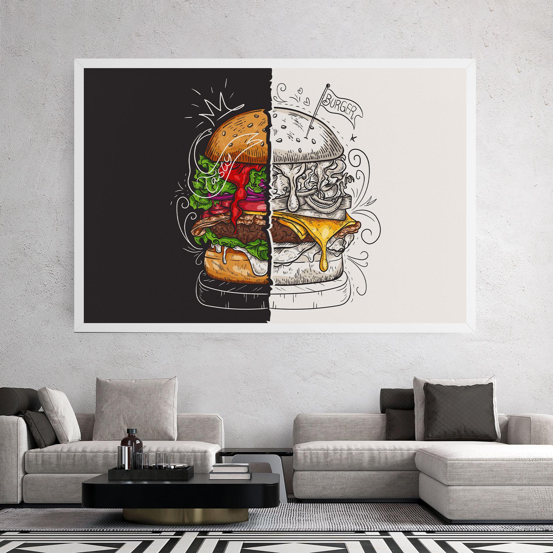 Vászonkép Burger Art mockup 2