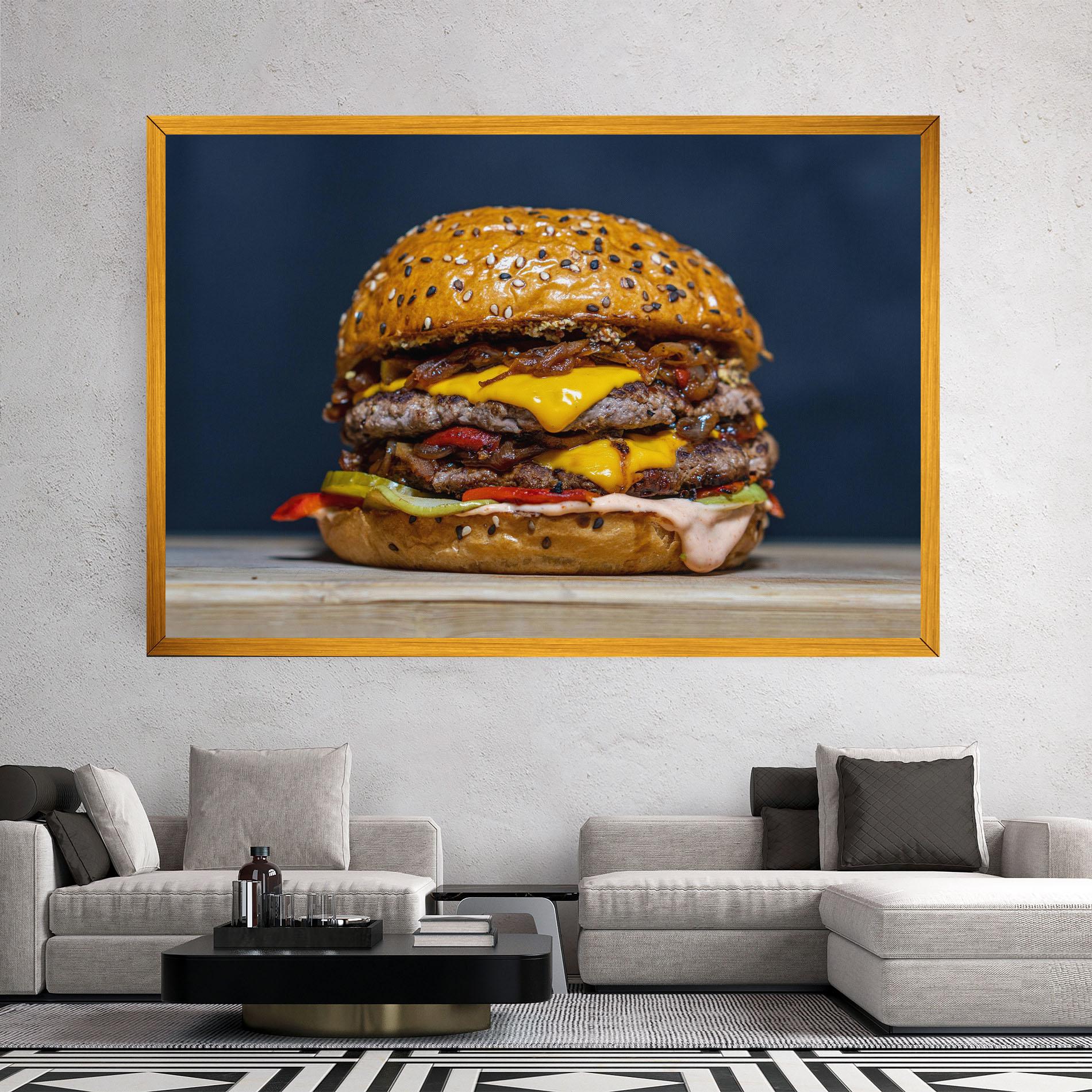 Vászonkép Tasty Hamburger mockup 2