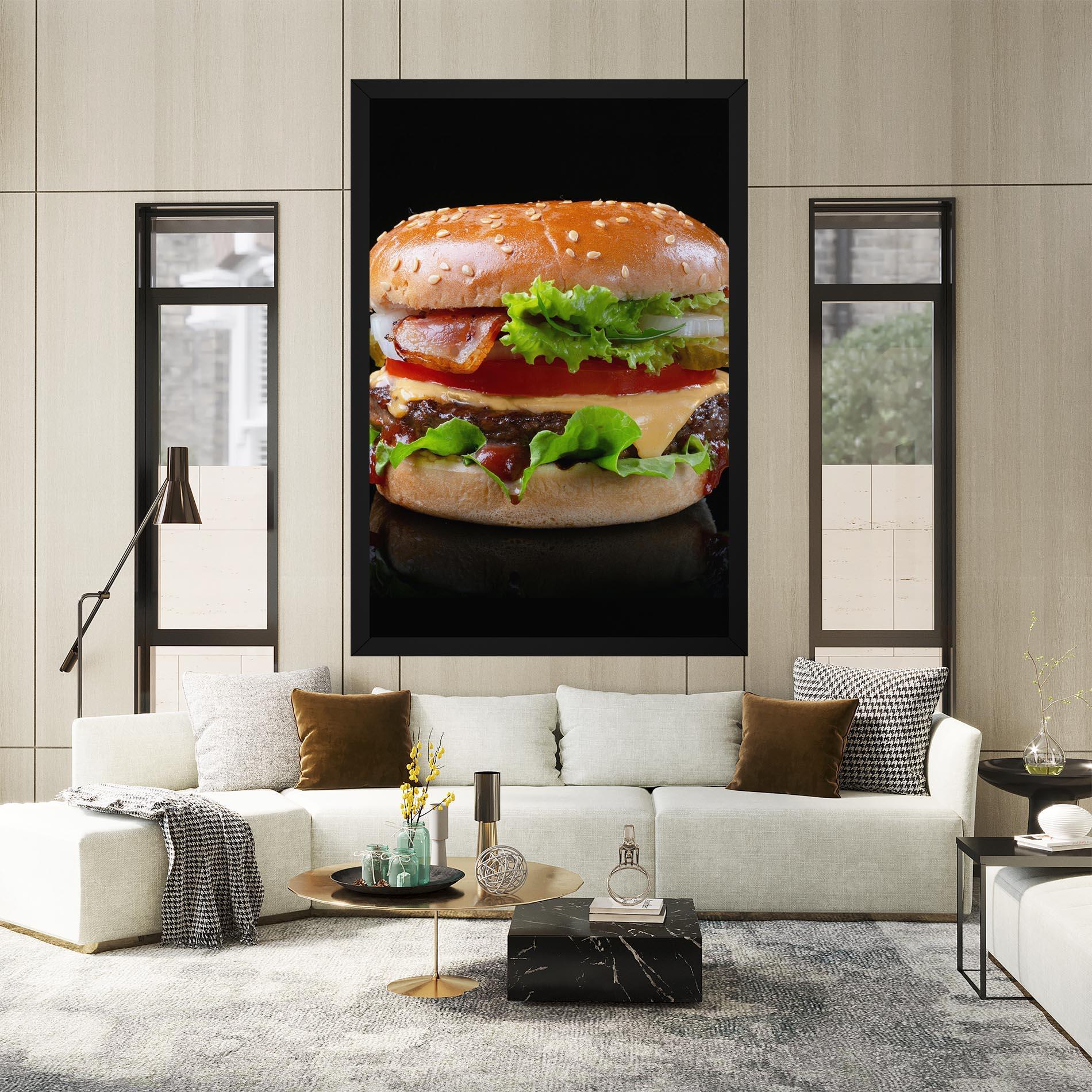 Vászonkép Yumm Hamburger mockup 2
