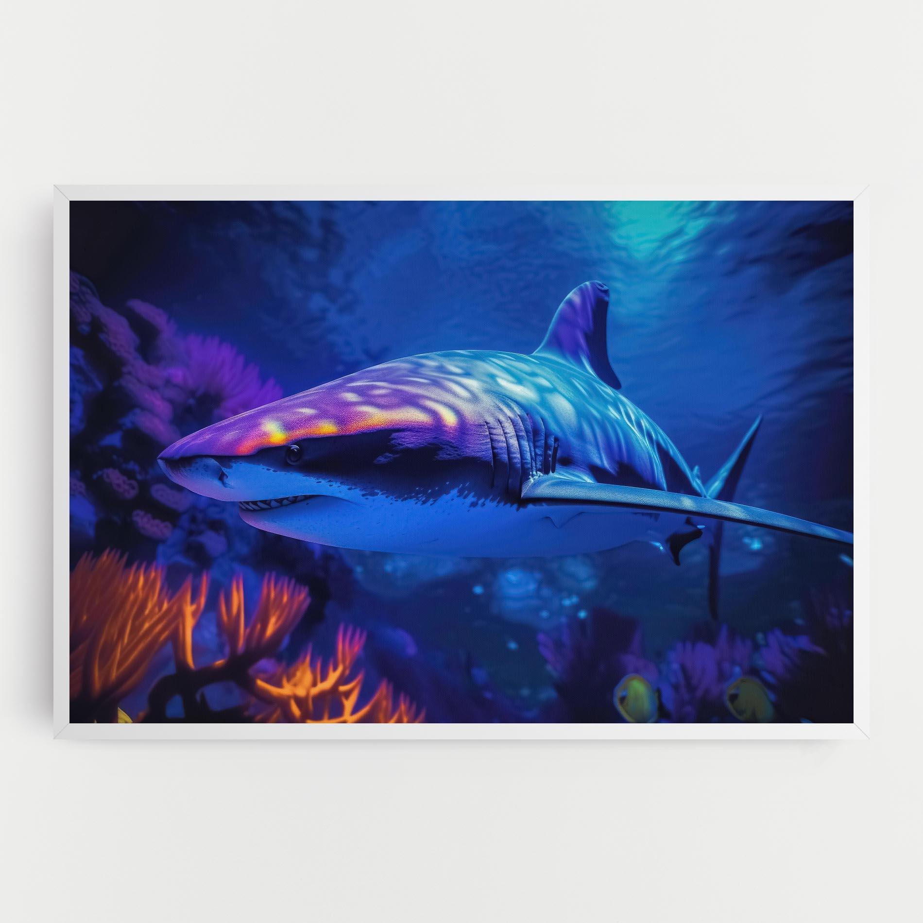 Vászonkép Blue Light Shark mockup 0