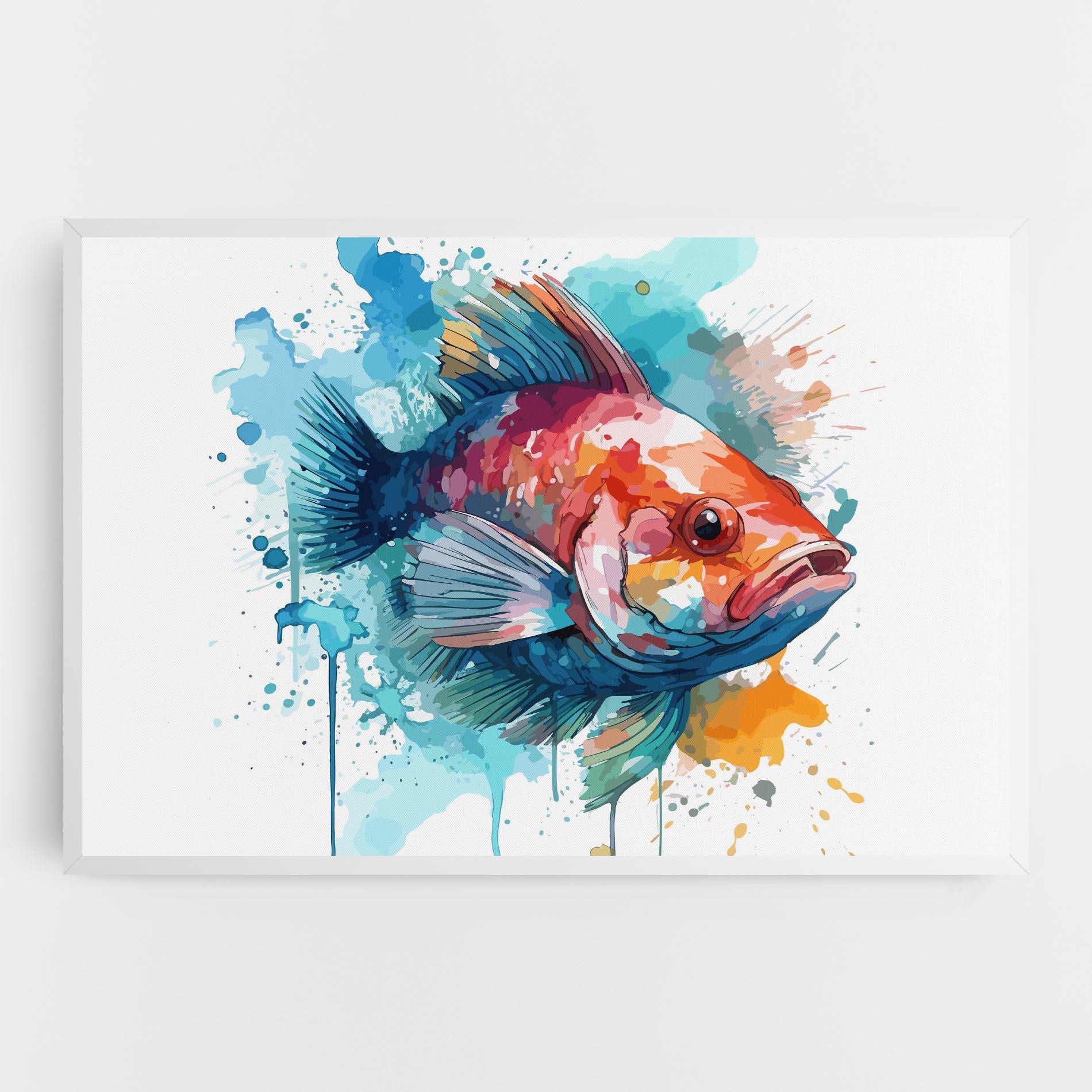Vászonkép Watercolor Fish mockup 0