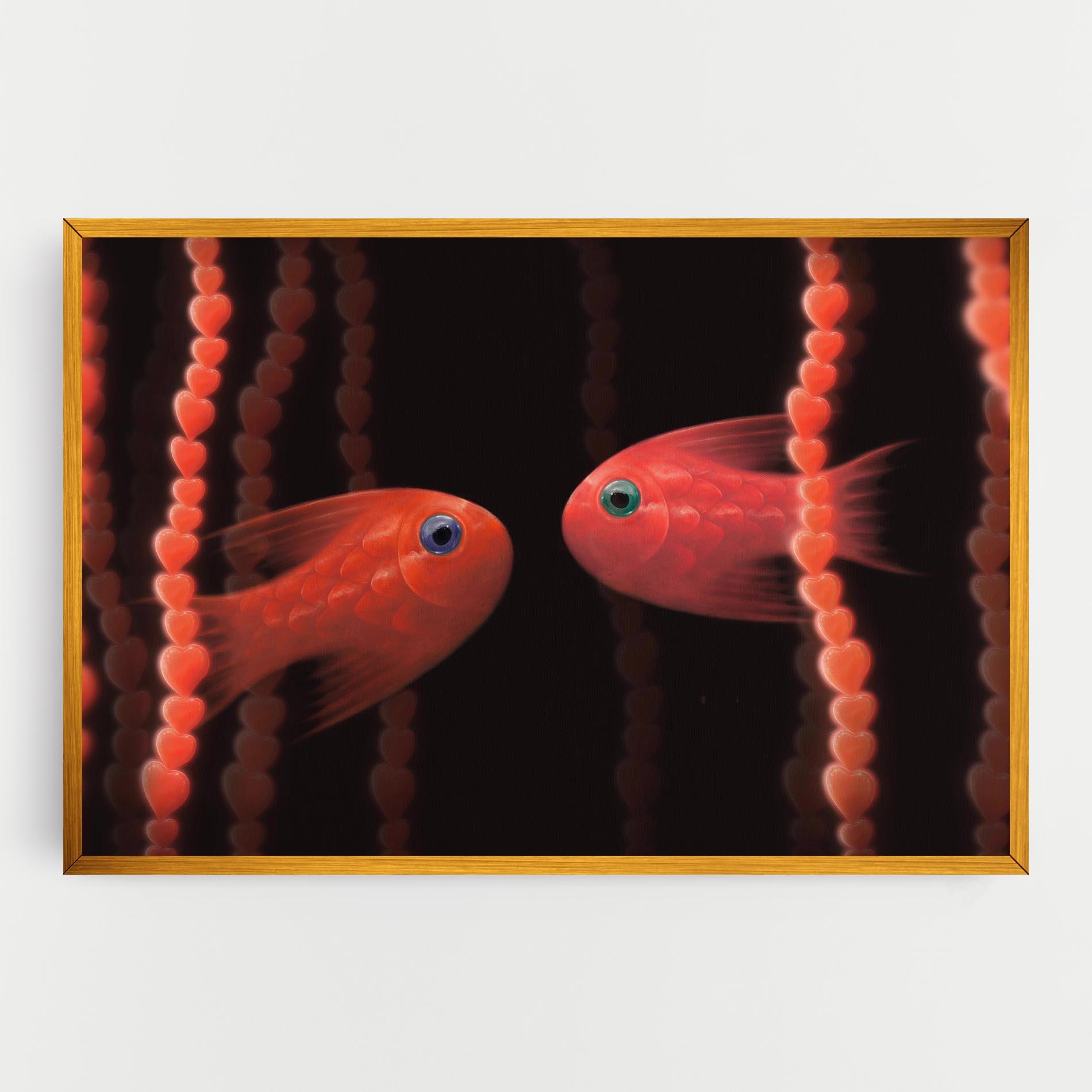 Vászonkép Orange Fish Heart mockup 0