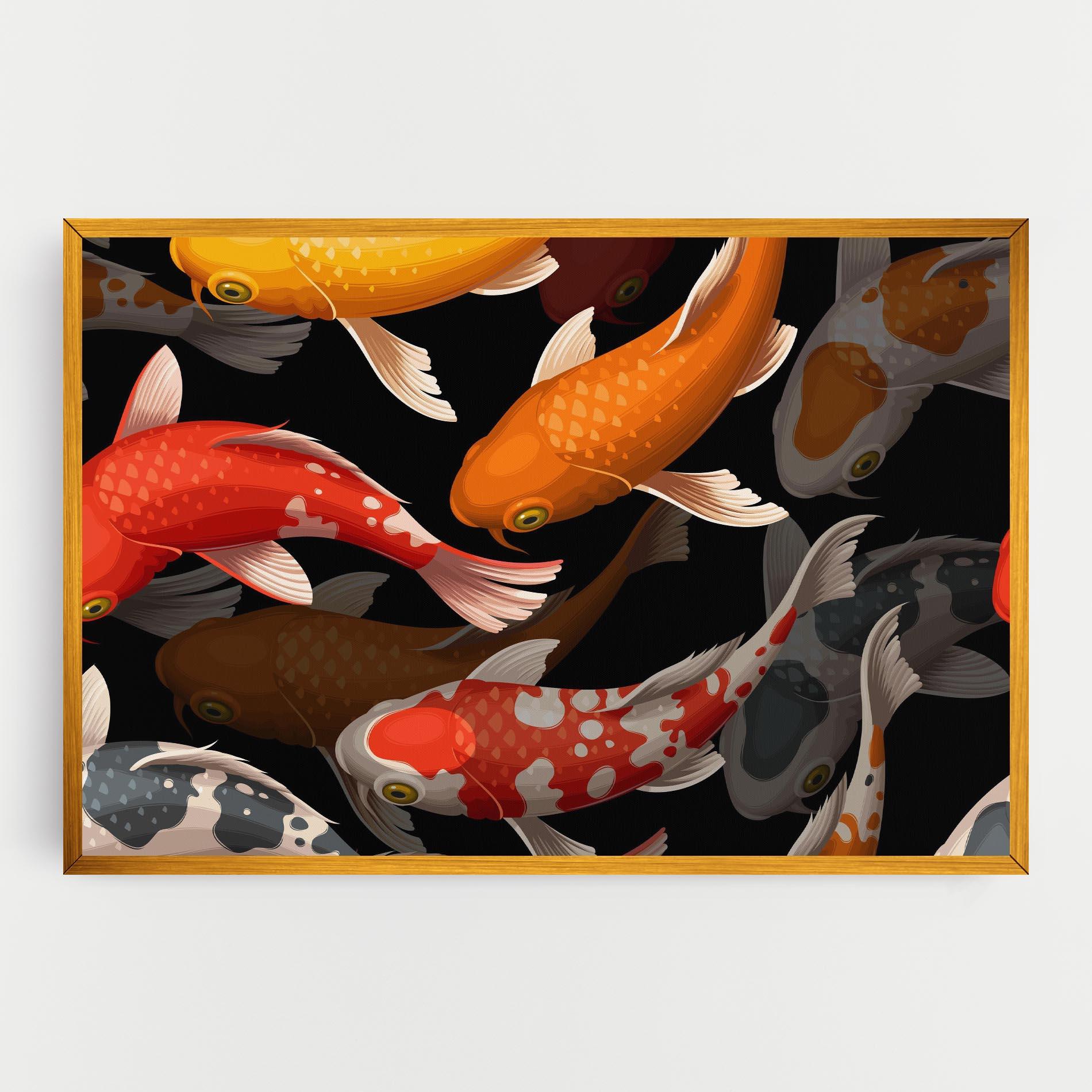 Vászonkép Seamless Koi Fish mockup 0