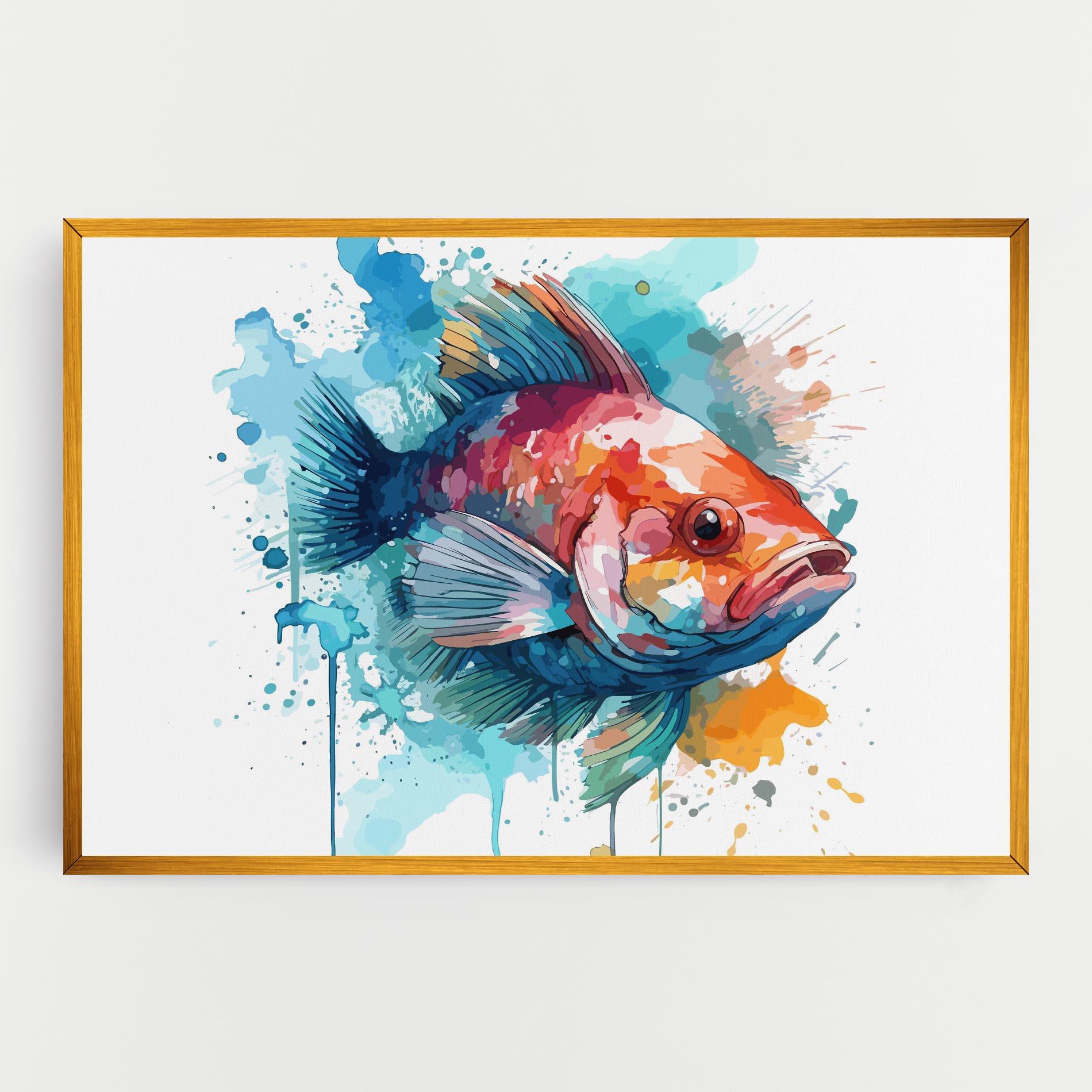 Vászonkép Watercolor Fish mockup 0