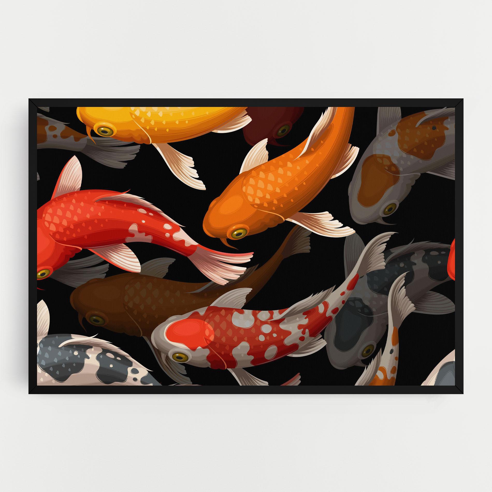 Vászonkép Seamless Koi Fish mockup 0