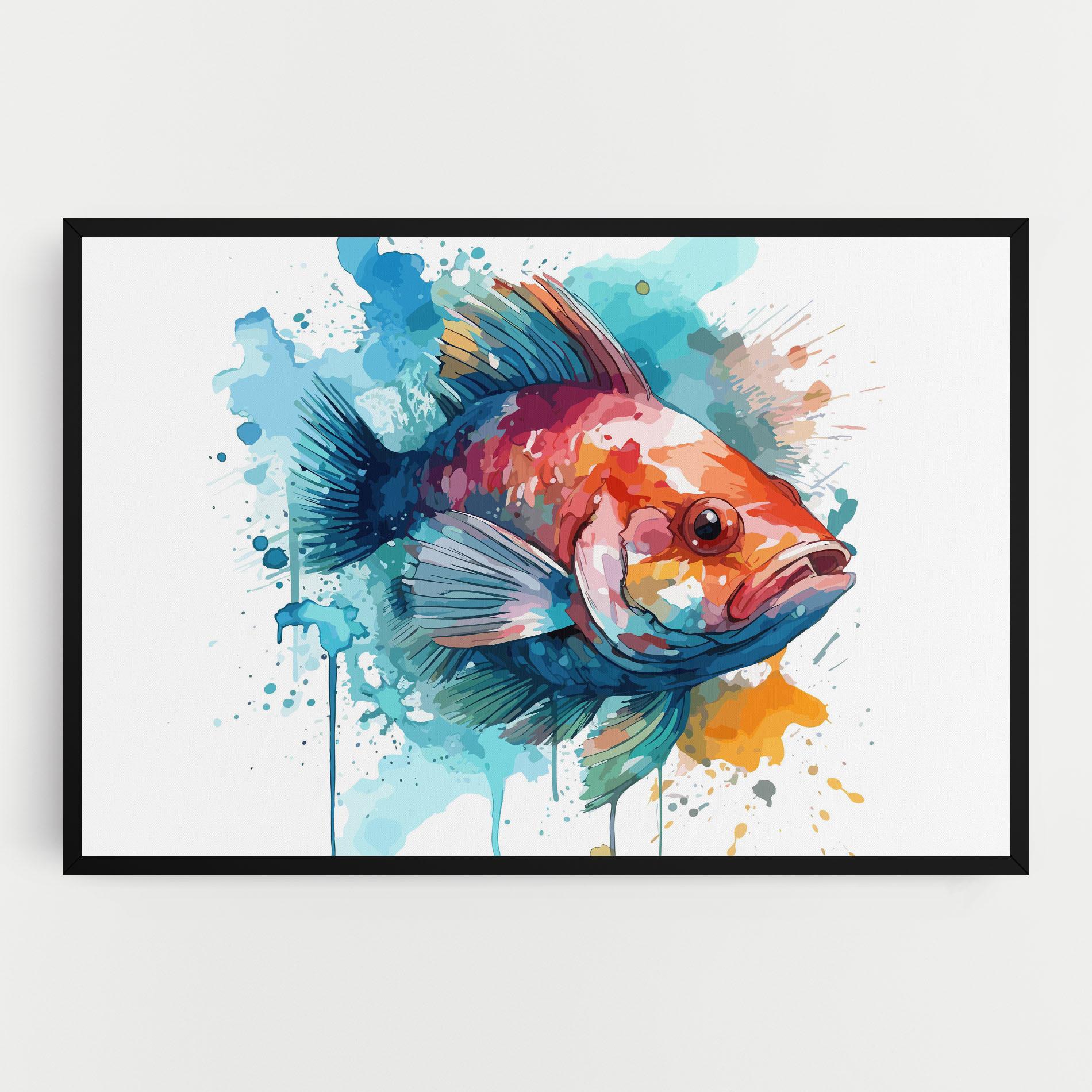 Vászonkép Watercolor Fish mockup 0