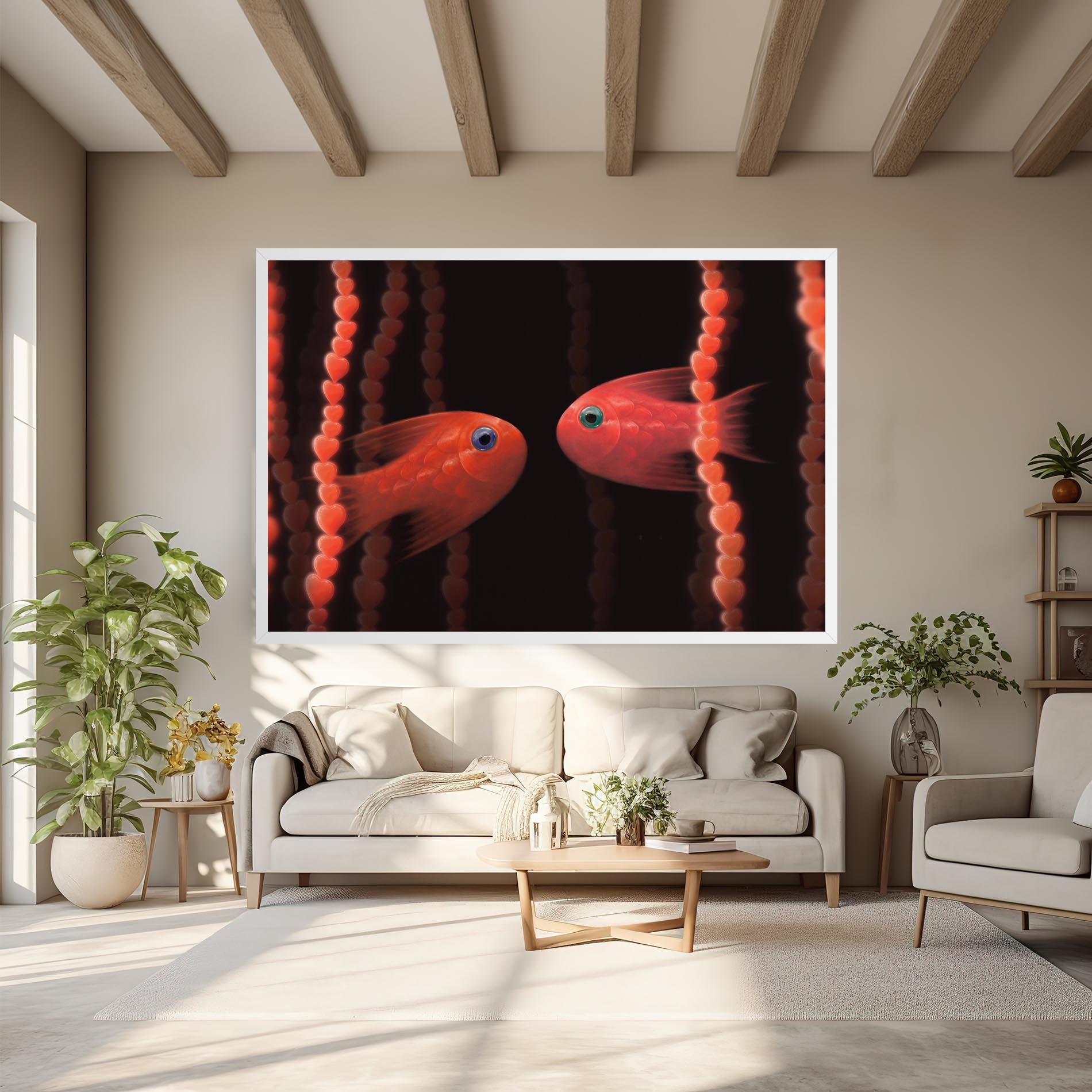 Vászonkép Orange Fish Heart mockup 6