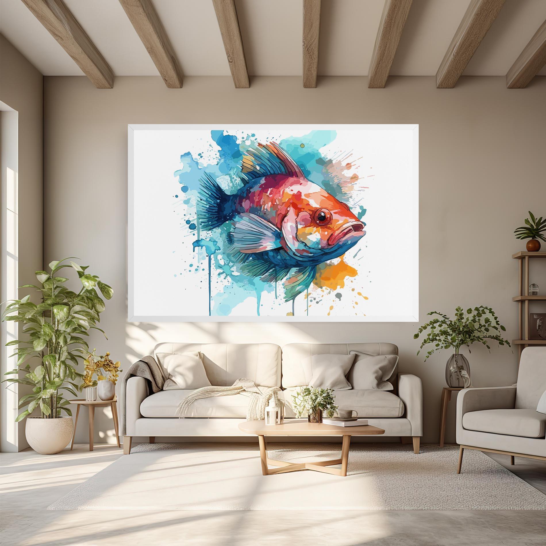 Vászonkép Watercolor Fish mockup 6