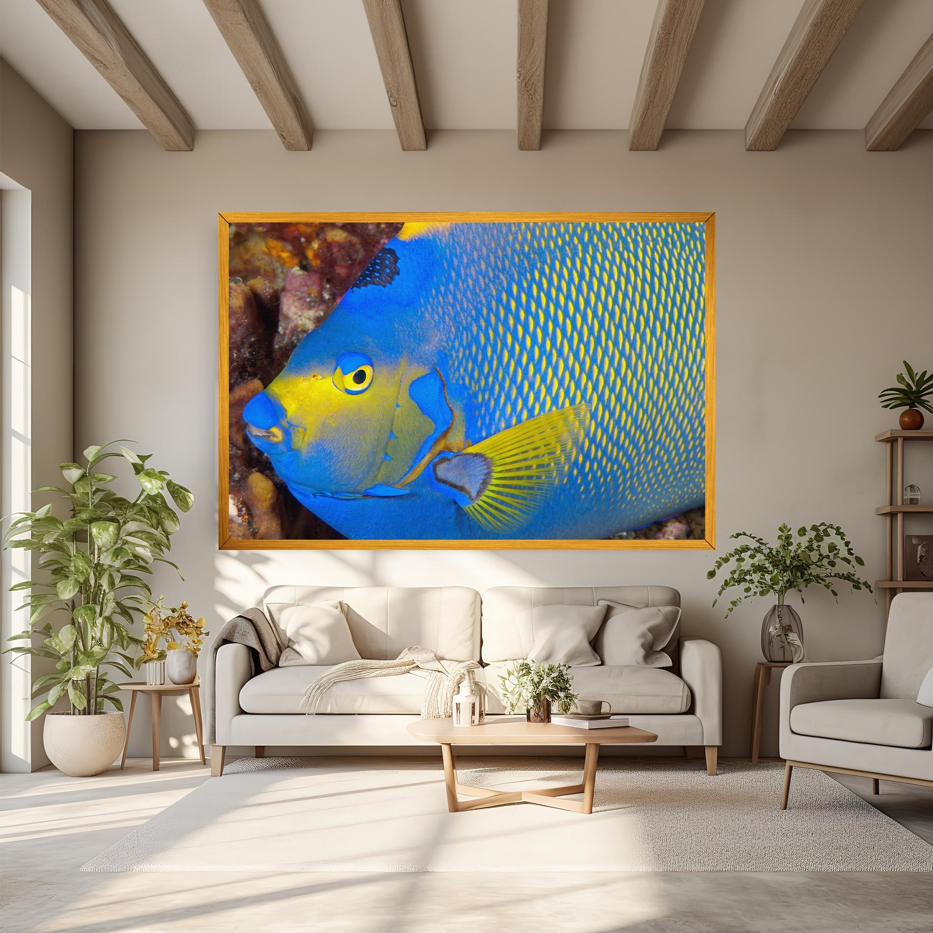 Vászonkép Blue Yellow Fish mockup 6