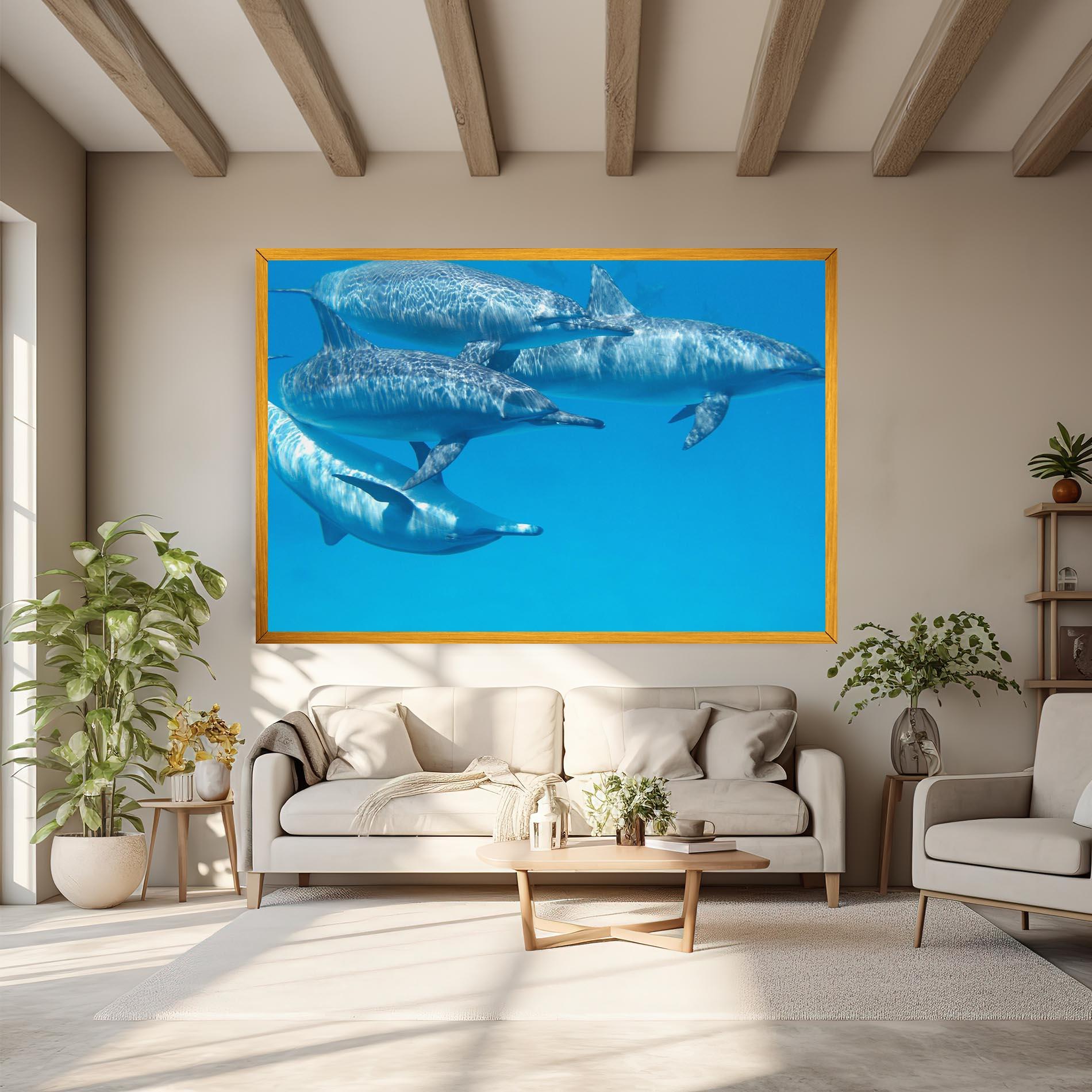 Vászonkép Family Of Dolphins mockup 6
