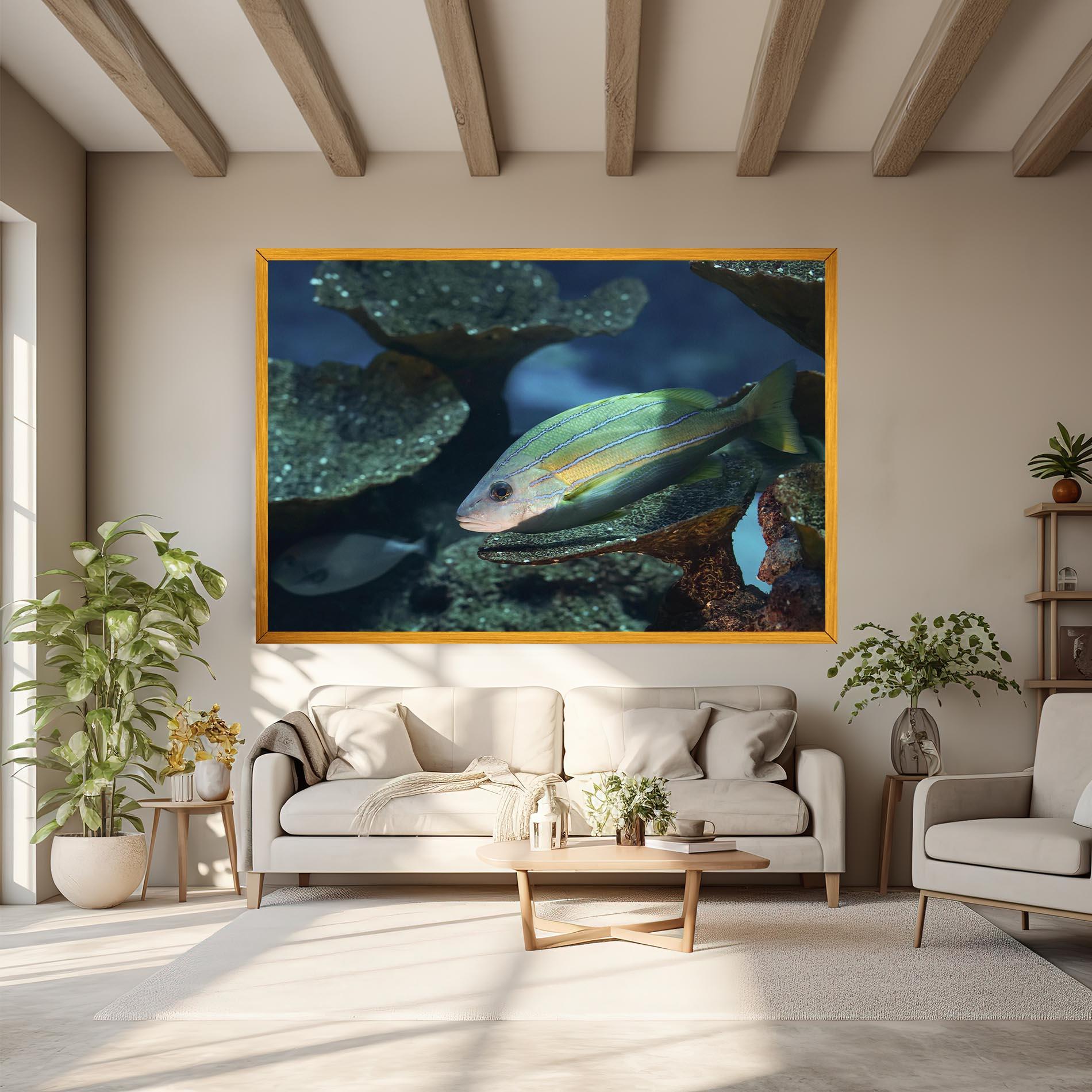 Vászonkép Green Gold Fish mockup 6