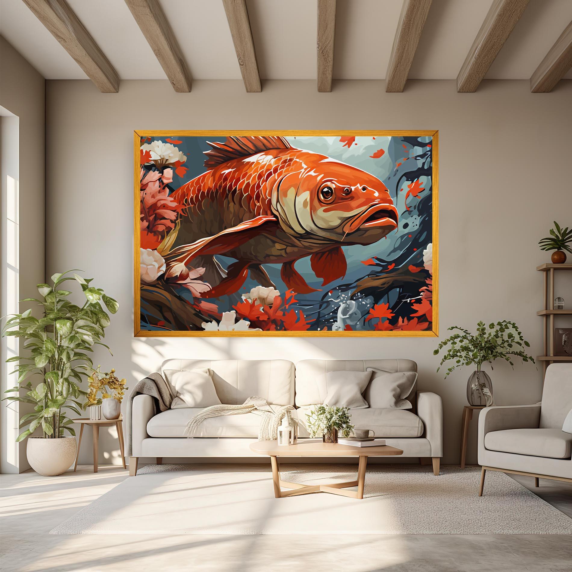 Vászonkép Orange Koi mockup 6