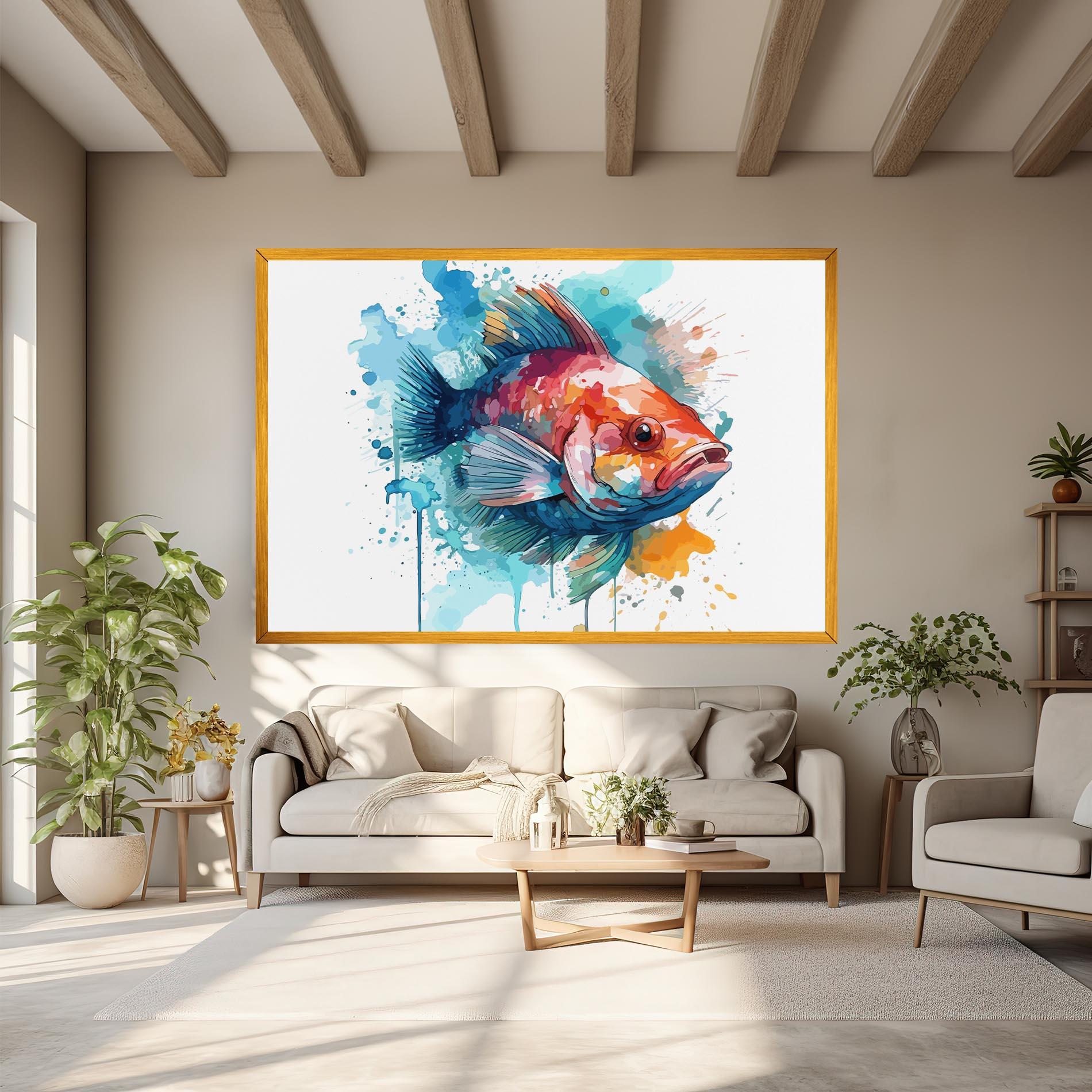 Vászonkép Watercolor Fish mockup 6