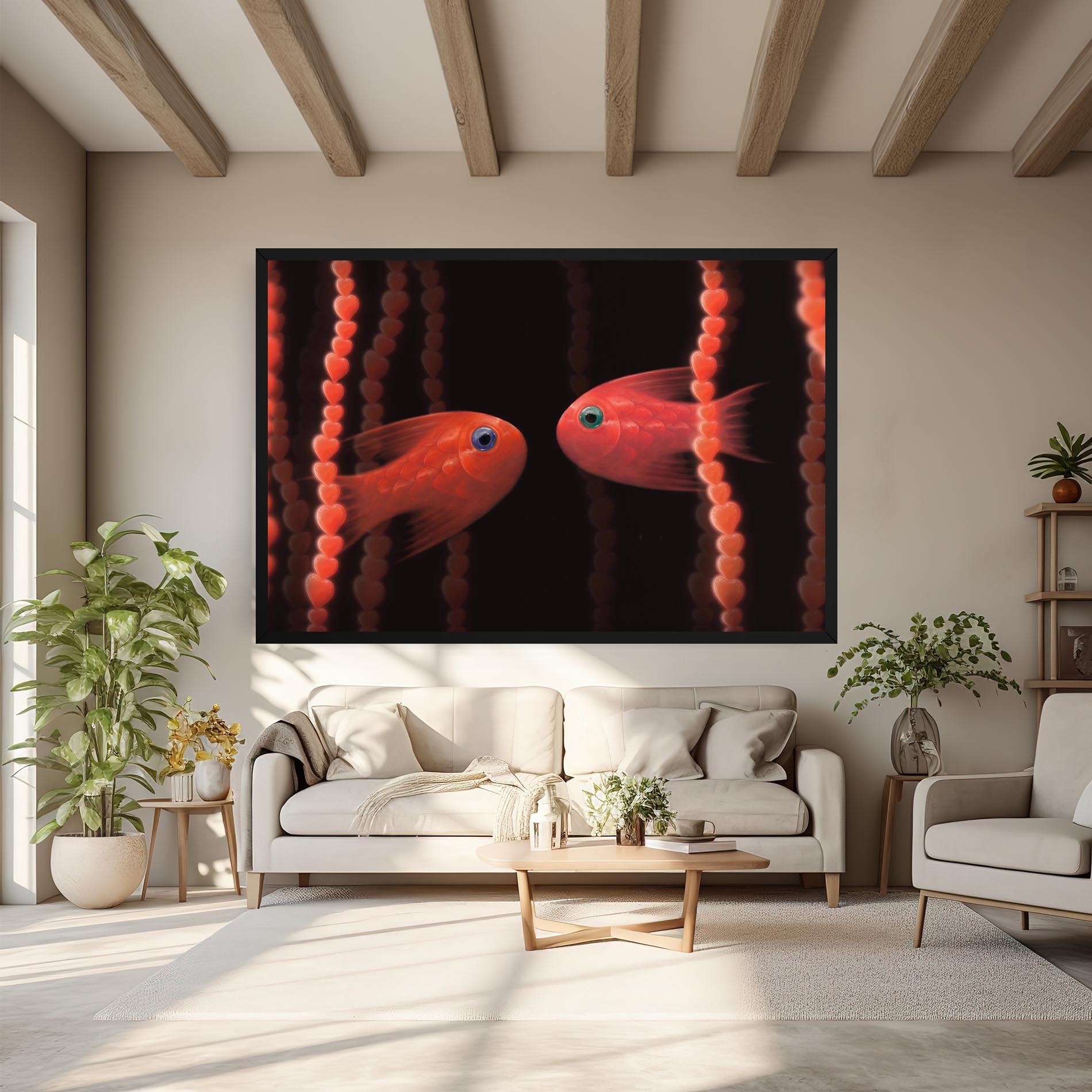 Vászonkép Orange Fish Heart mockup 6