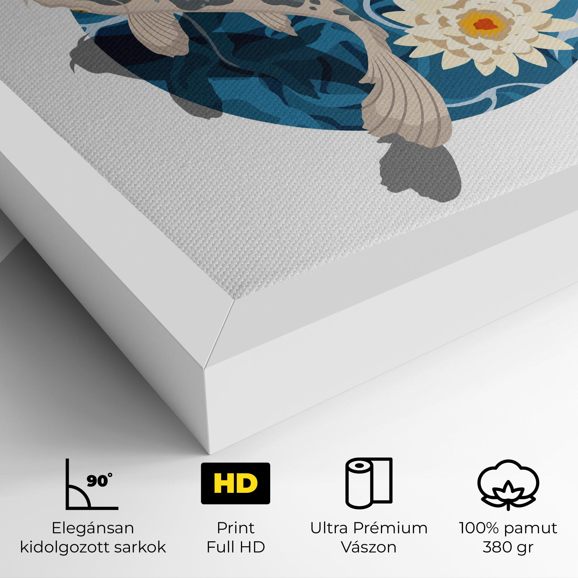Vászonkép Grey Orange Koi mockup 4
