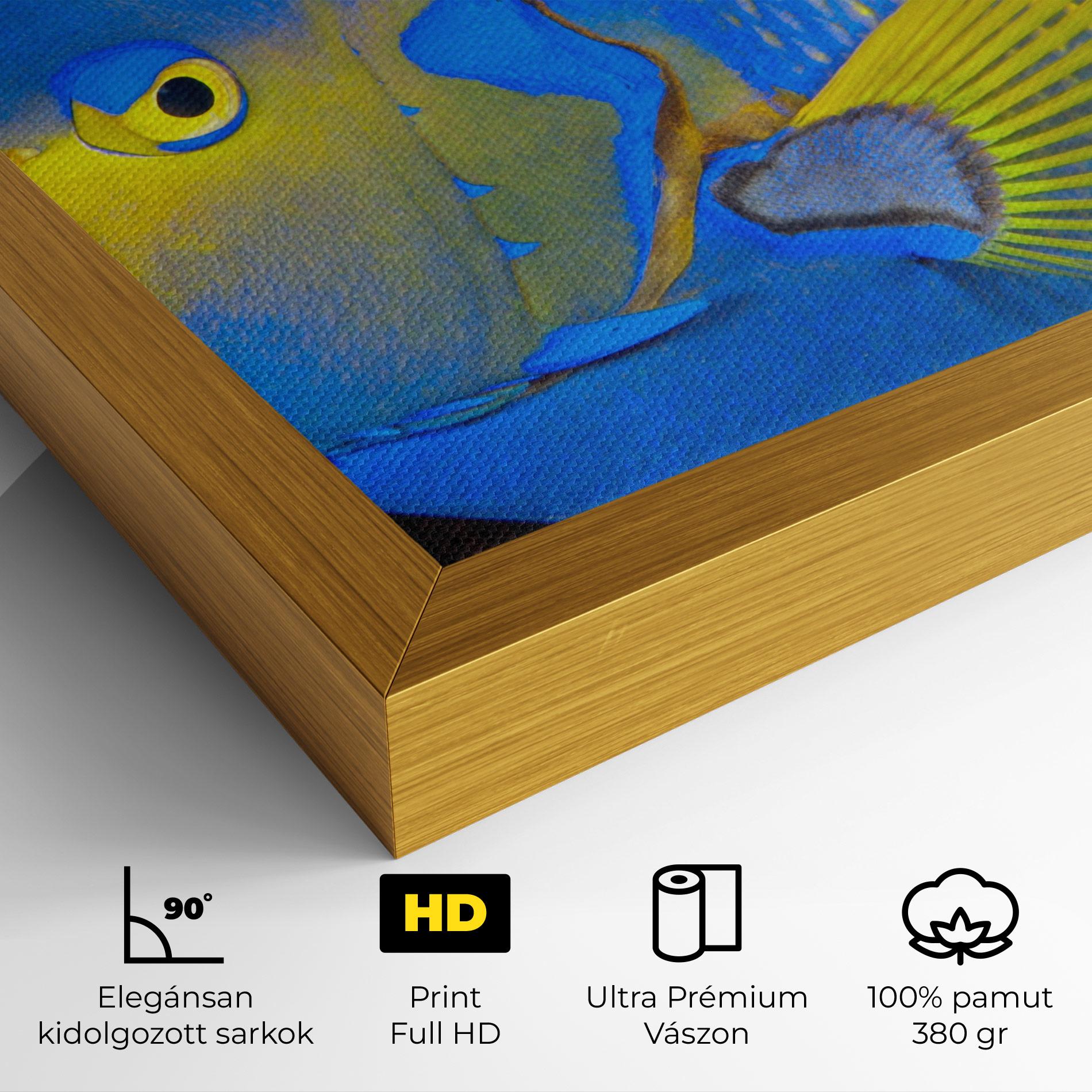 Vászonkép Blue Yellow Fish mockup 4
