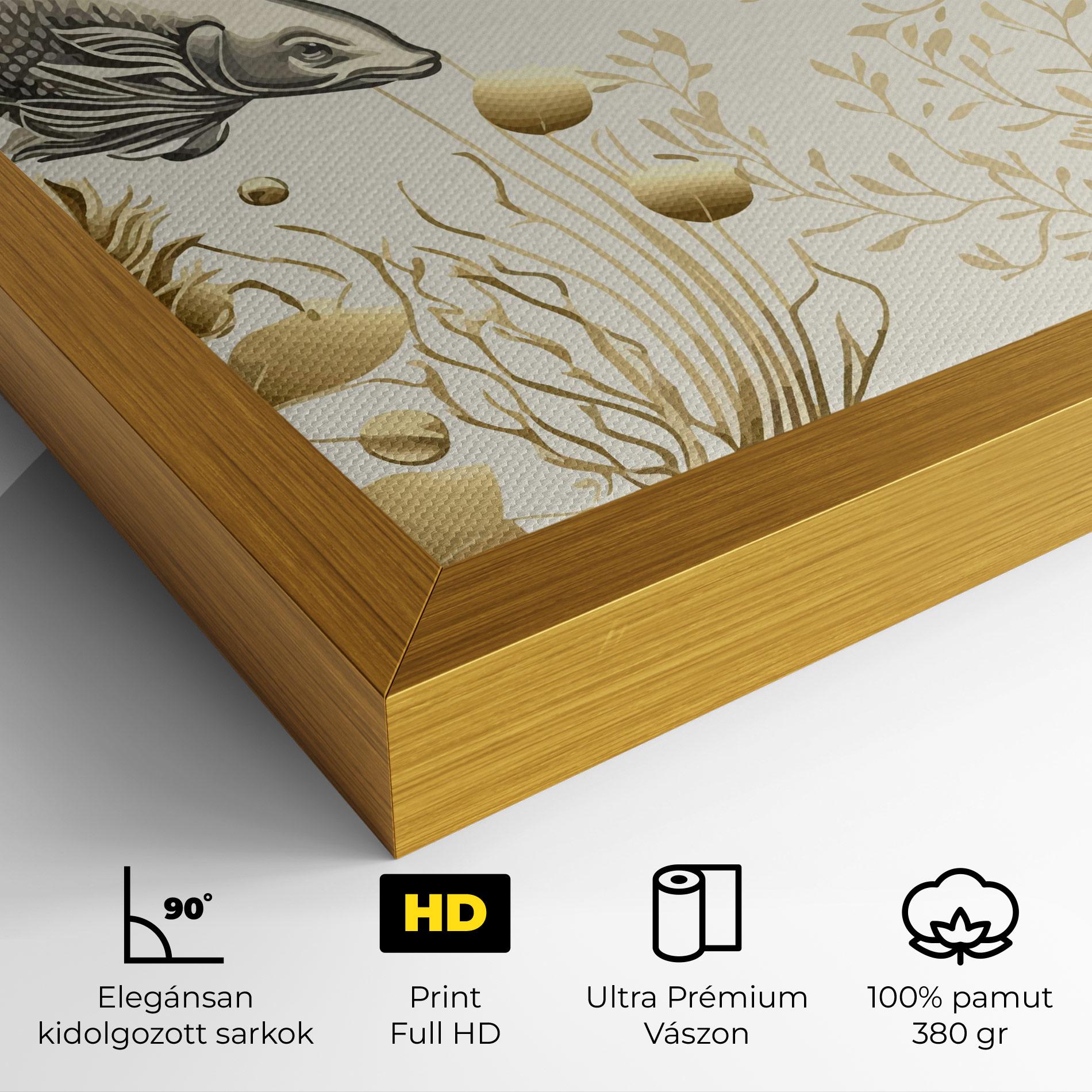 Vászonkép Grey Gold Fish mockup 4