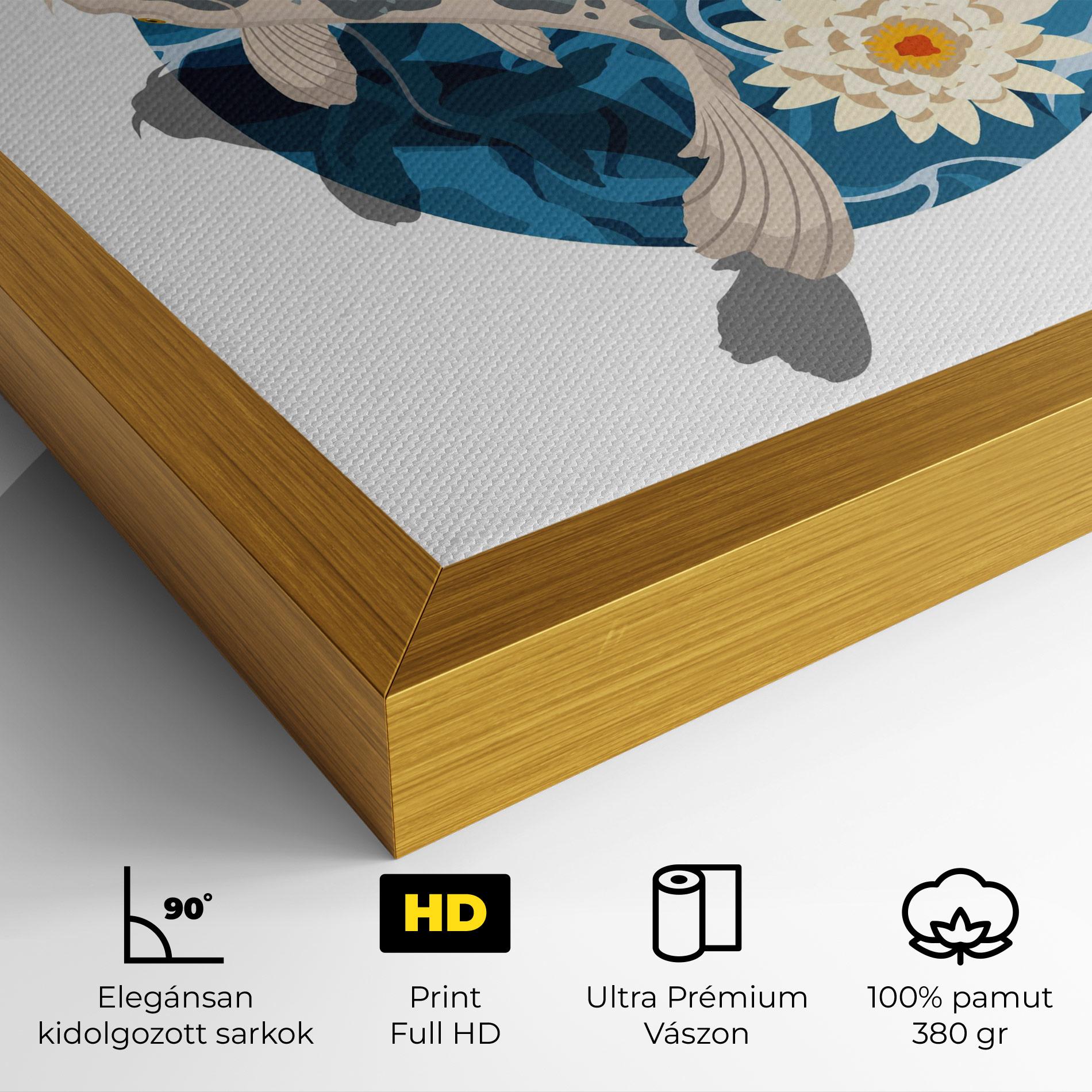 Vászonkép Grey Orange Koi mockup 4