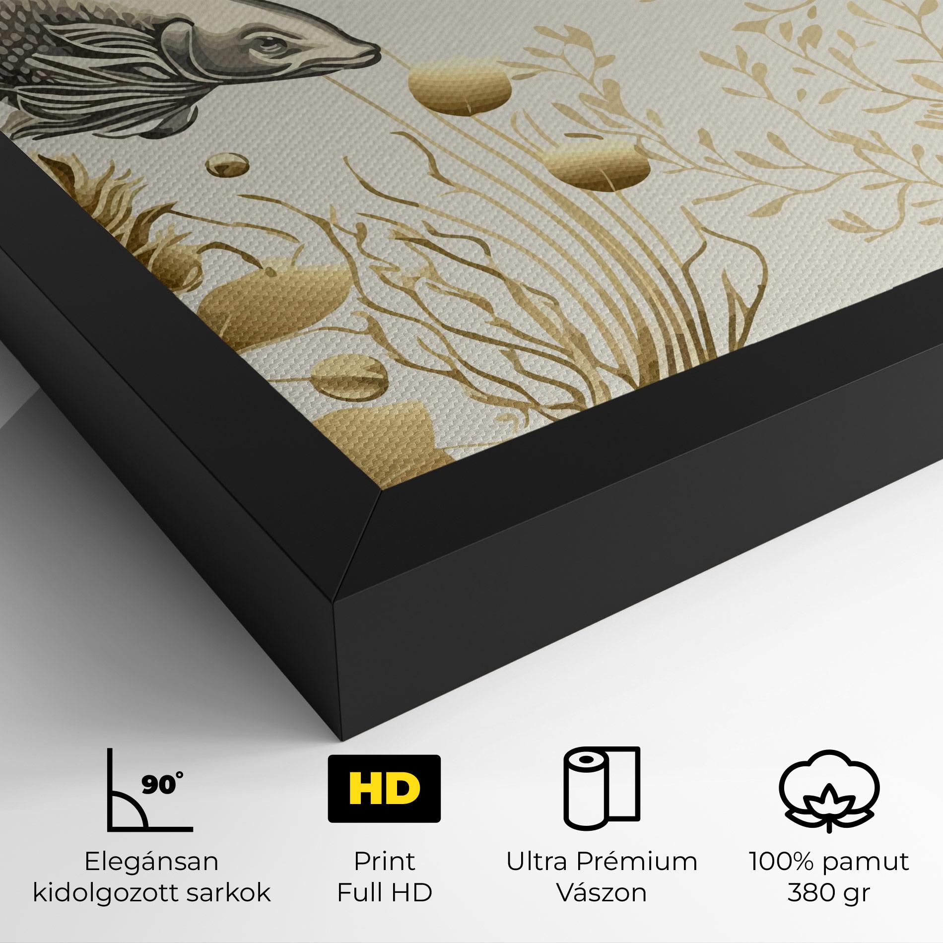 Vászonkép Grey Gold Fish mockup 4
