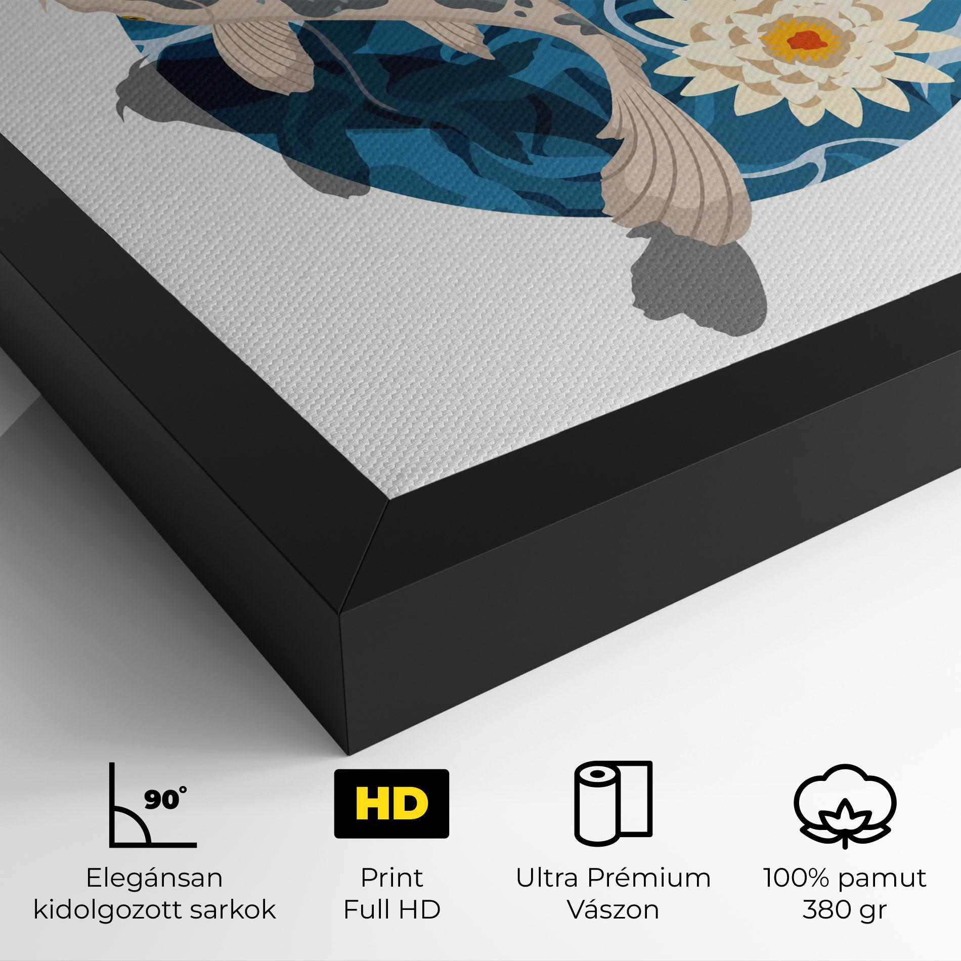 Vászonkép Grey Orange Koi mockup 4