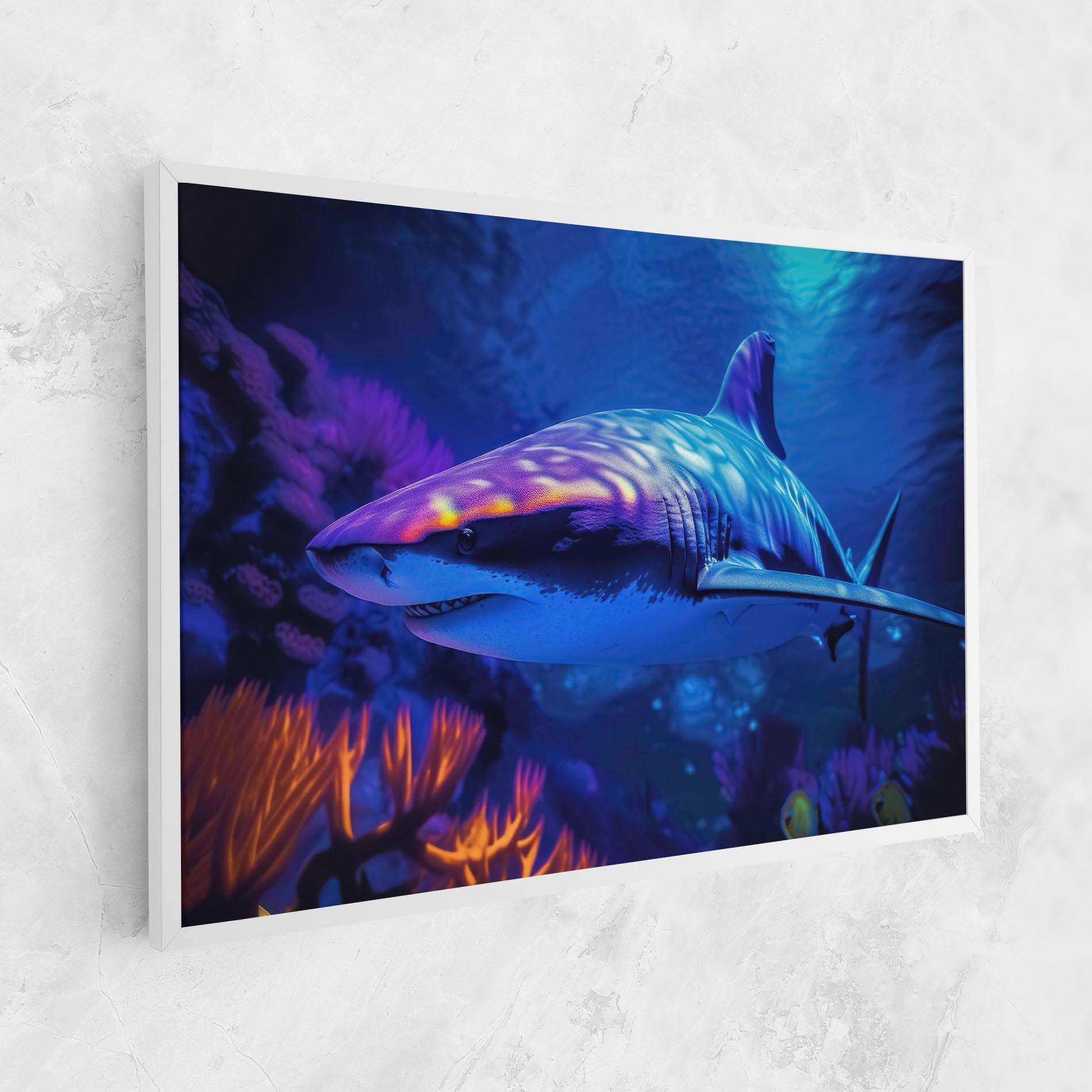Vászonkép Blue Light Shark mockup 1