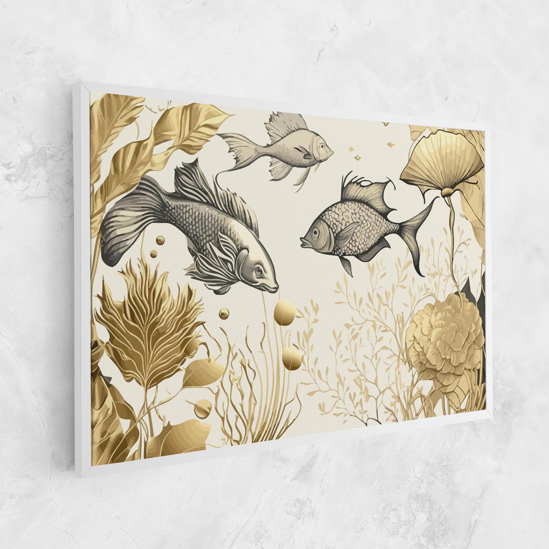 Vászonkép Grey Gold Fish mockup 1