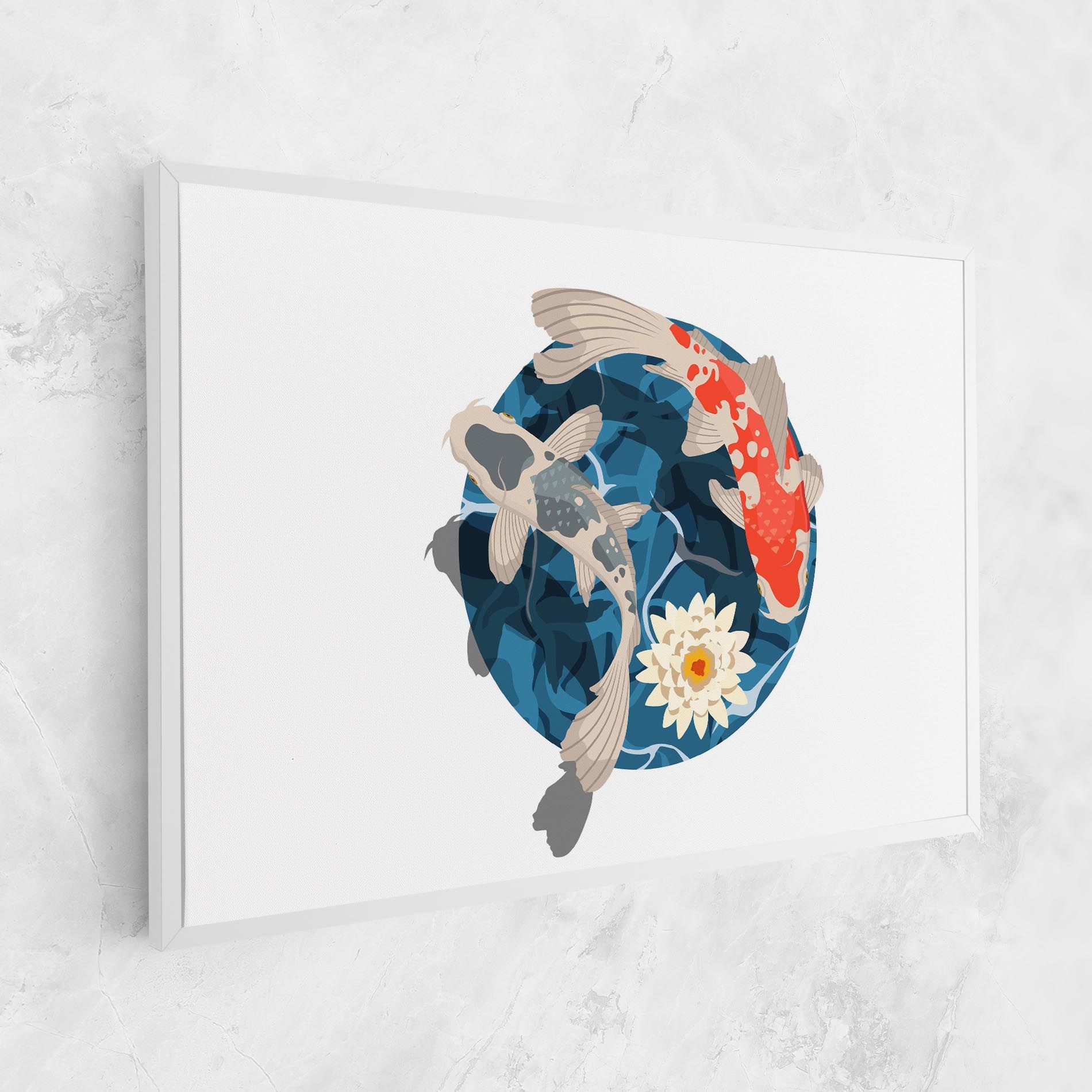 Grey Orange Koi mockup 1