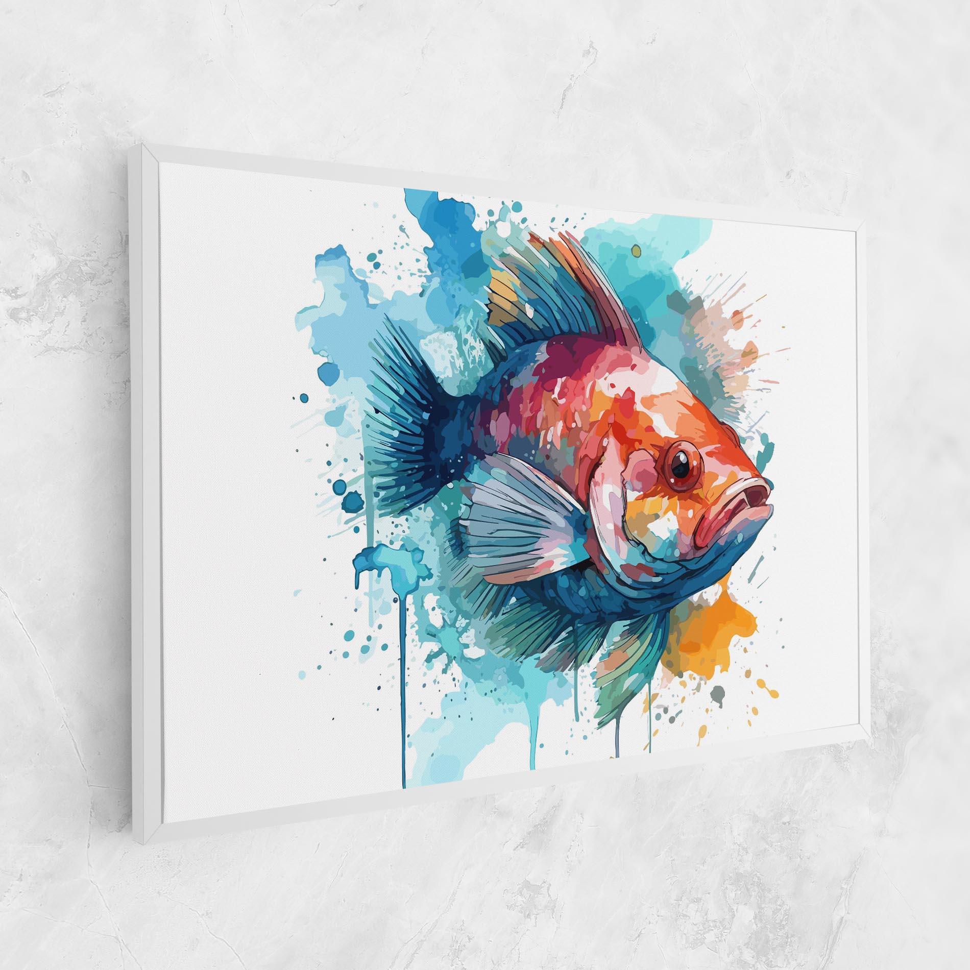 Vászonkép Watercolor Fish mockup 1